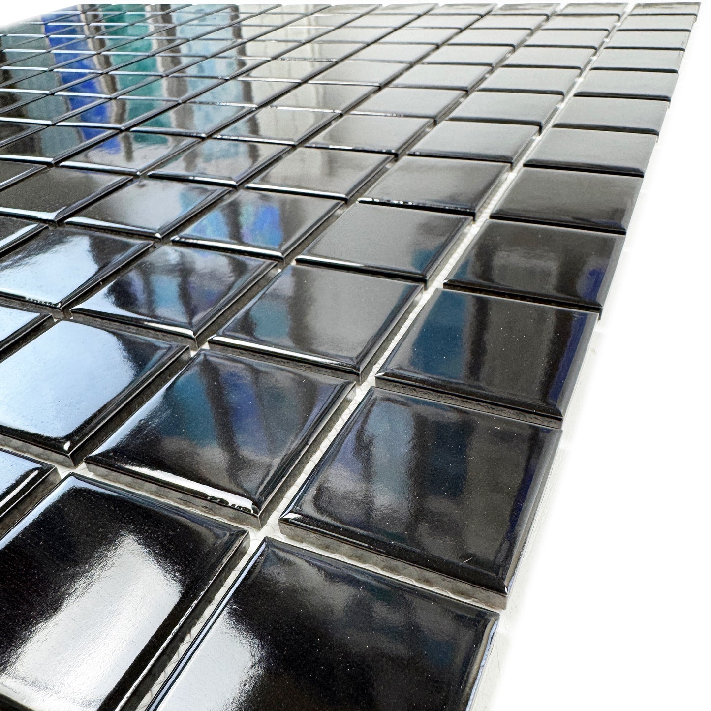 Azure Harmony Black Glossy Ordinary Glazed Porcelain Mosaic