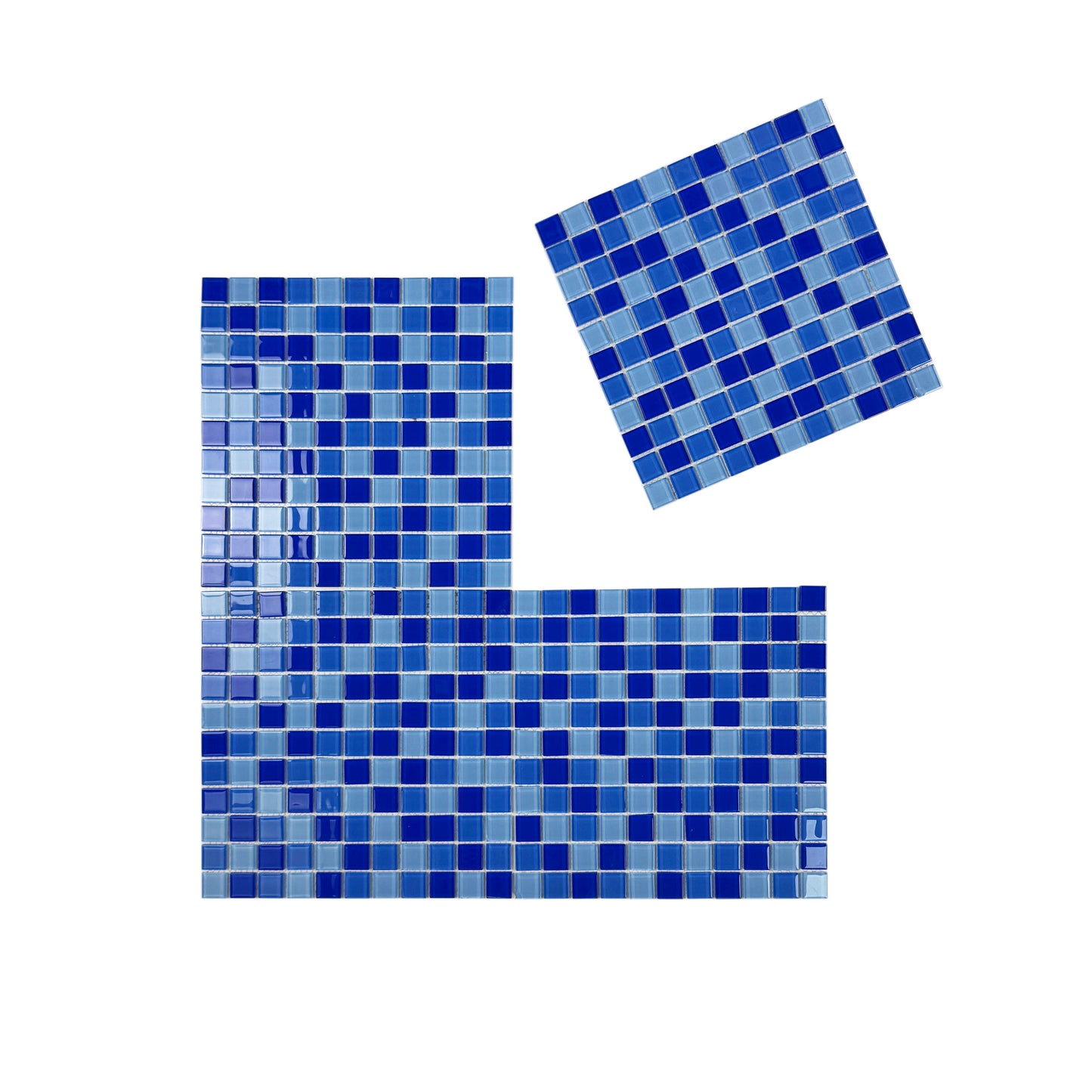 Sky Blue & French Blue & Navy Blue Mixed Crystal Glass Mosaic