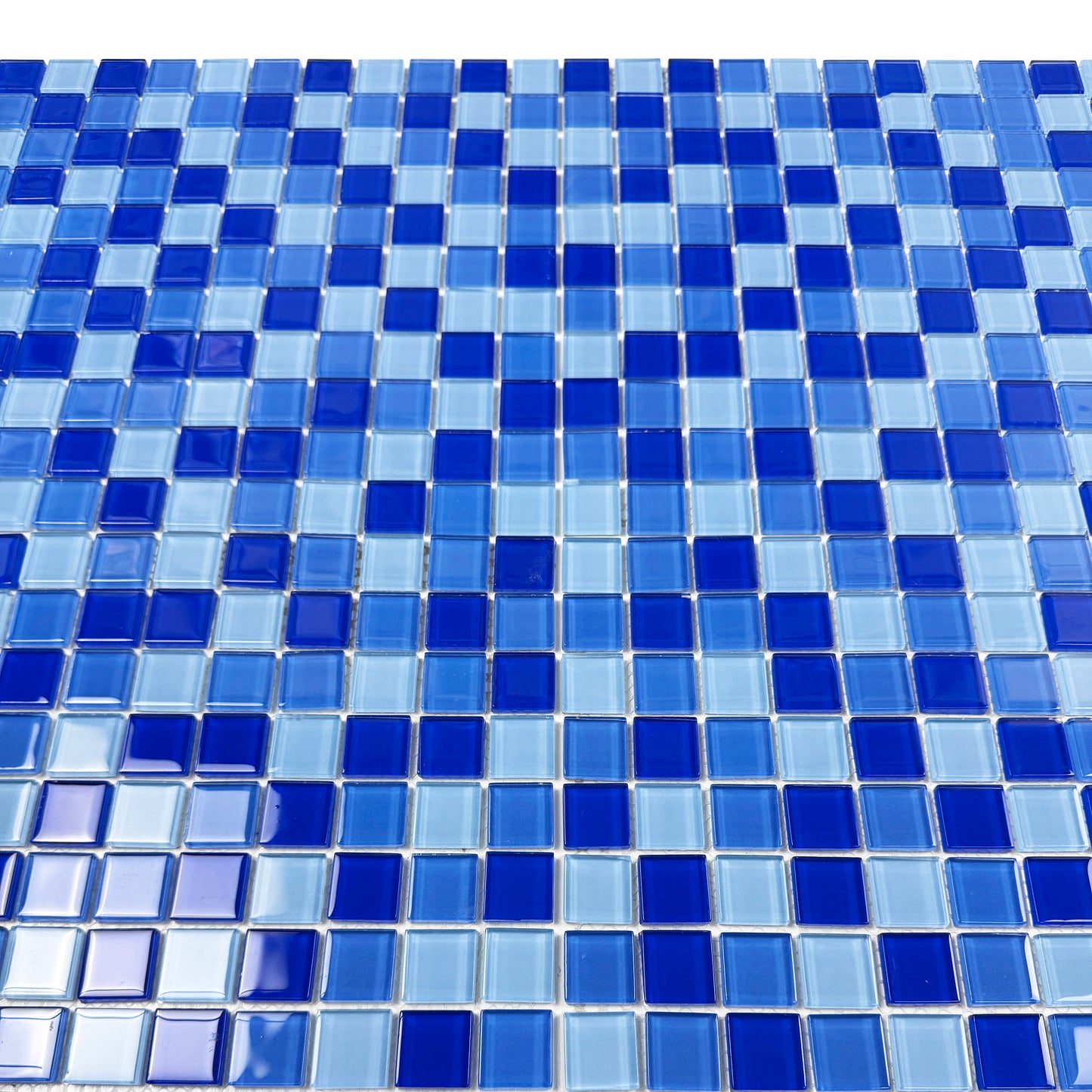 Sky Blue & French Blue & Navy Blue Mixed Crystal Glass Mosaic