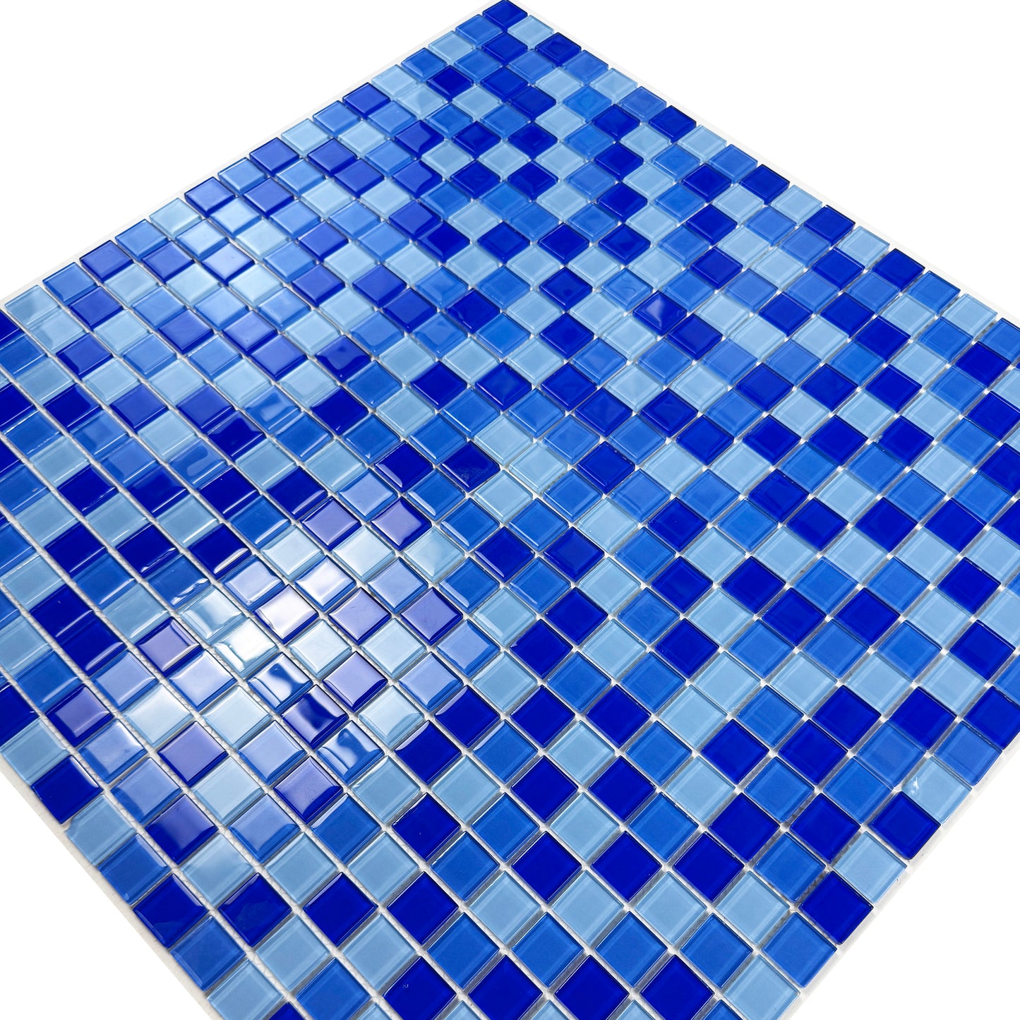 Sky Blue & French Blue & Navy Blue Mixed Crystal Glass Mosaic