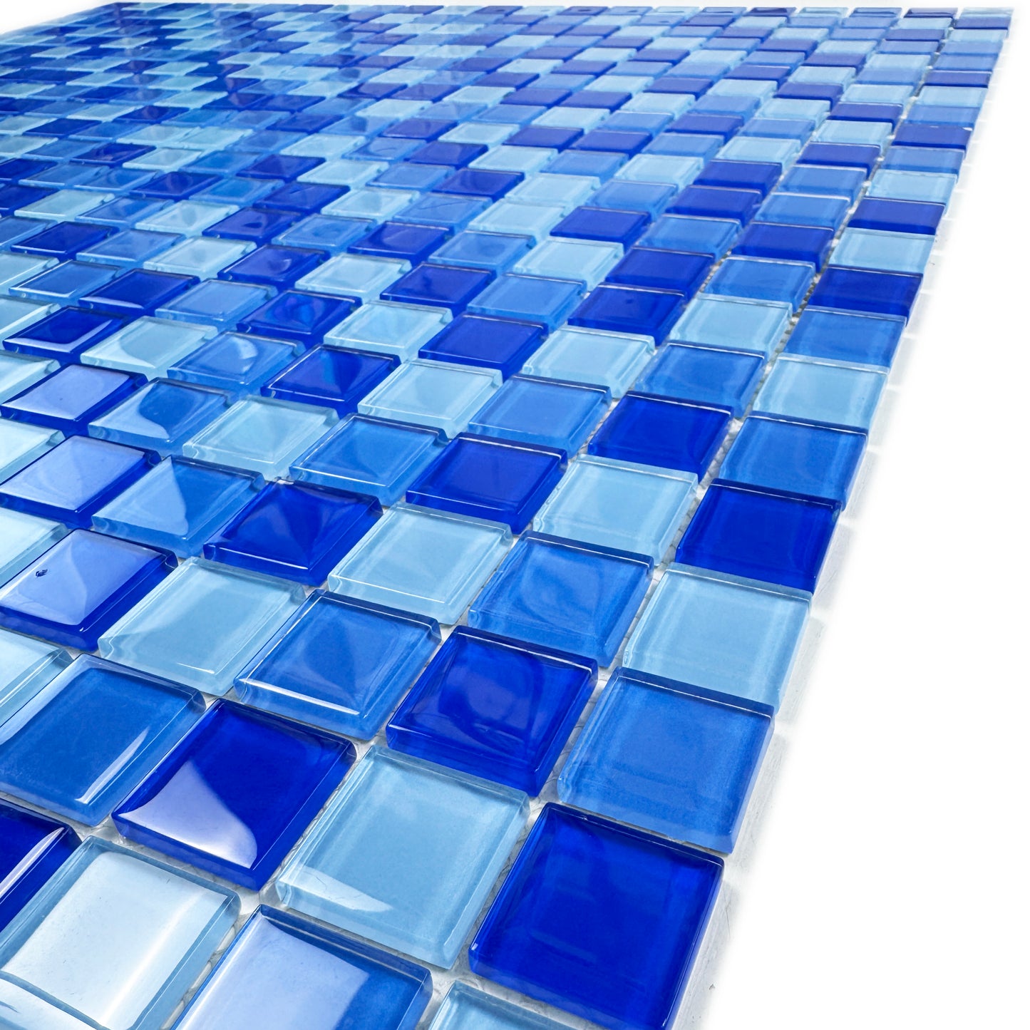 Sky Blue & French Blue & Navy Blue Mixed Crystal Glass Mosaic