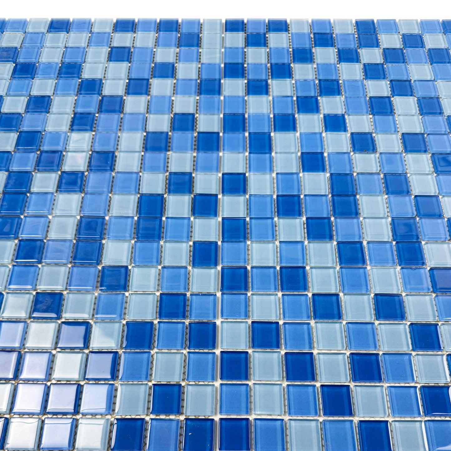 Azure Enchantment Series Powder Blue & Sky Blue & French Blue Mixed Crystal Glass Mosaic