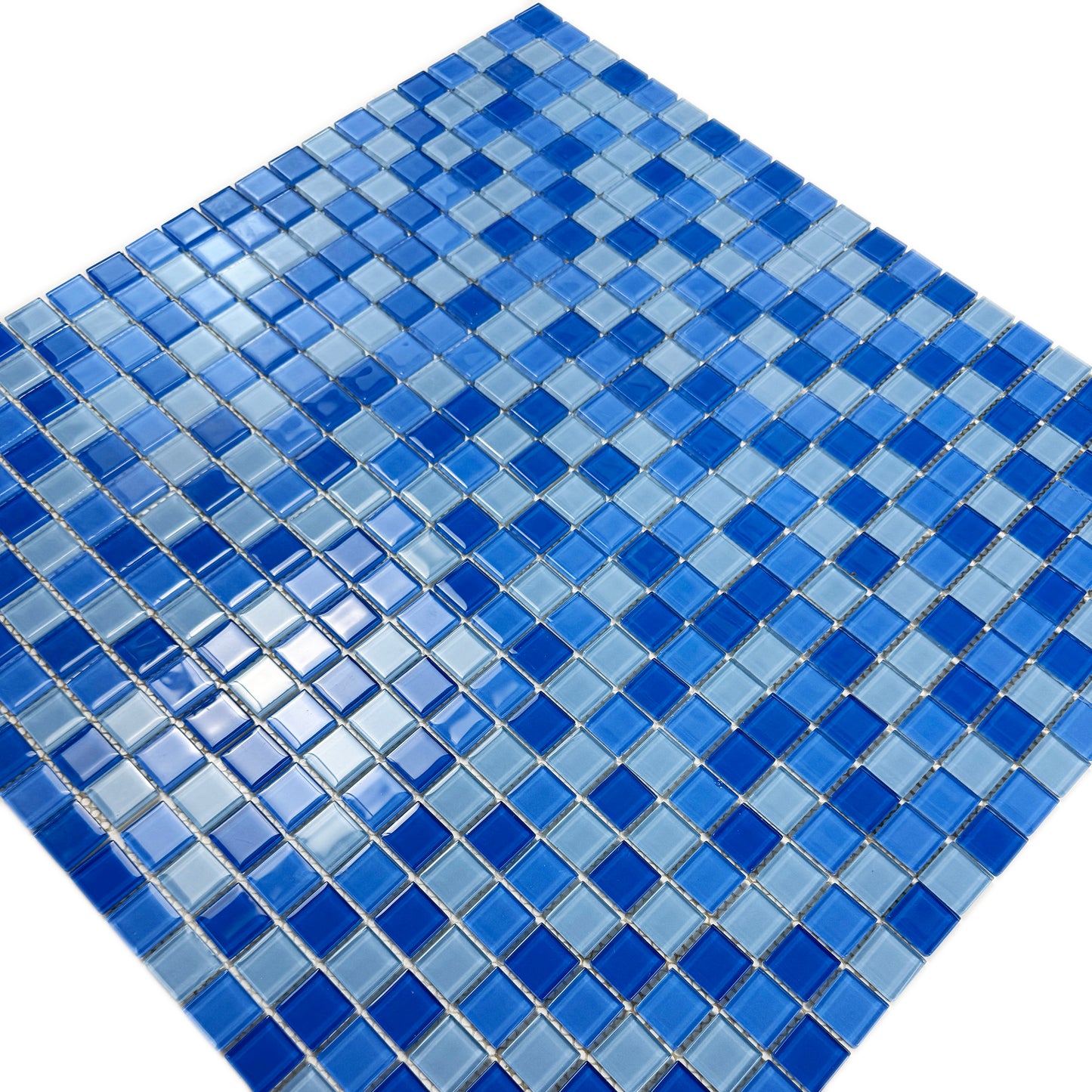 Azure Enchantment Series Powder Blue & Sky Blue & French Blue Mixed Crystal Glass Mosaic