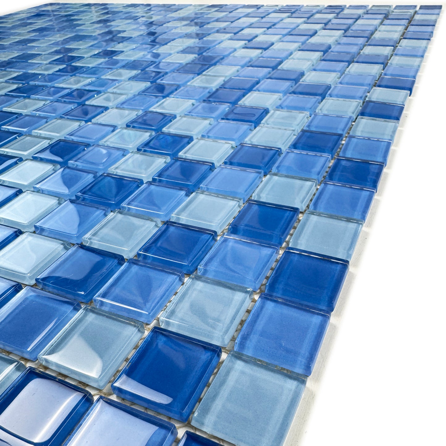 Azure Enchantment Series Powder Blue & Sky Blue & French Blue Mixed Crystal Glass Mosaic
