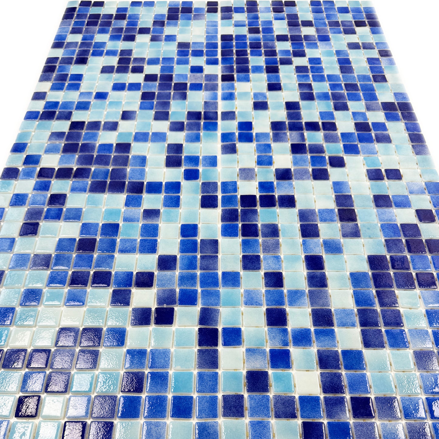 European Mosaic Series Light Blue & Baby Blue &Navy Blue & Midnight Blue Mixed Recycled Glass Mosaic