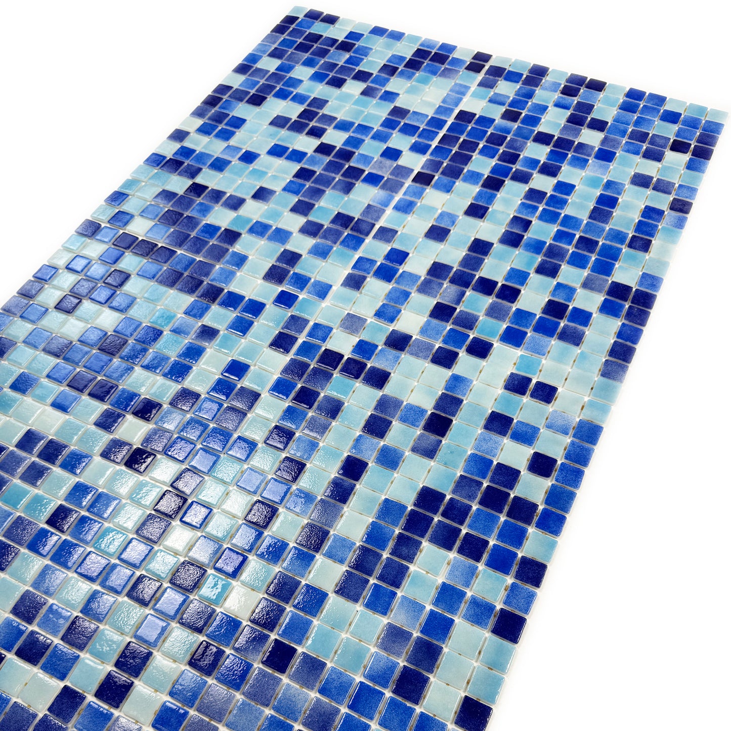 European Mosaic Series Light Blue & Baby Blue &Navy Blue & Midnight Blue Mixed Recycled Glass Mosaic