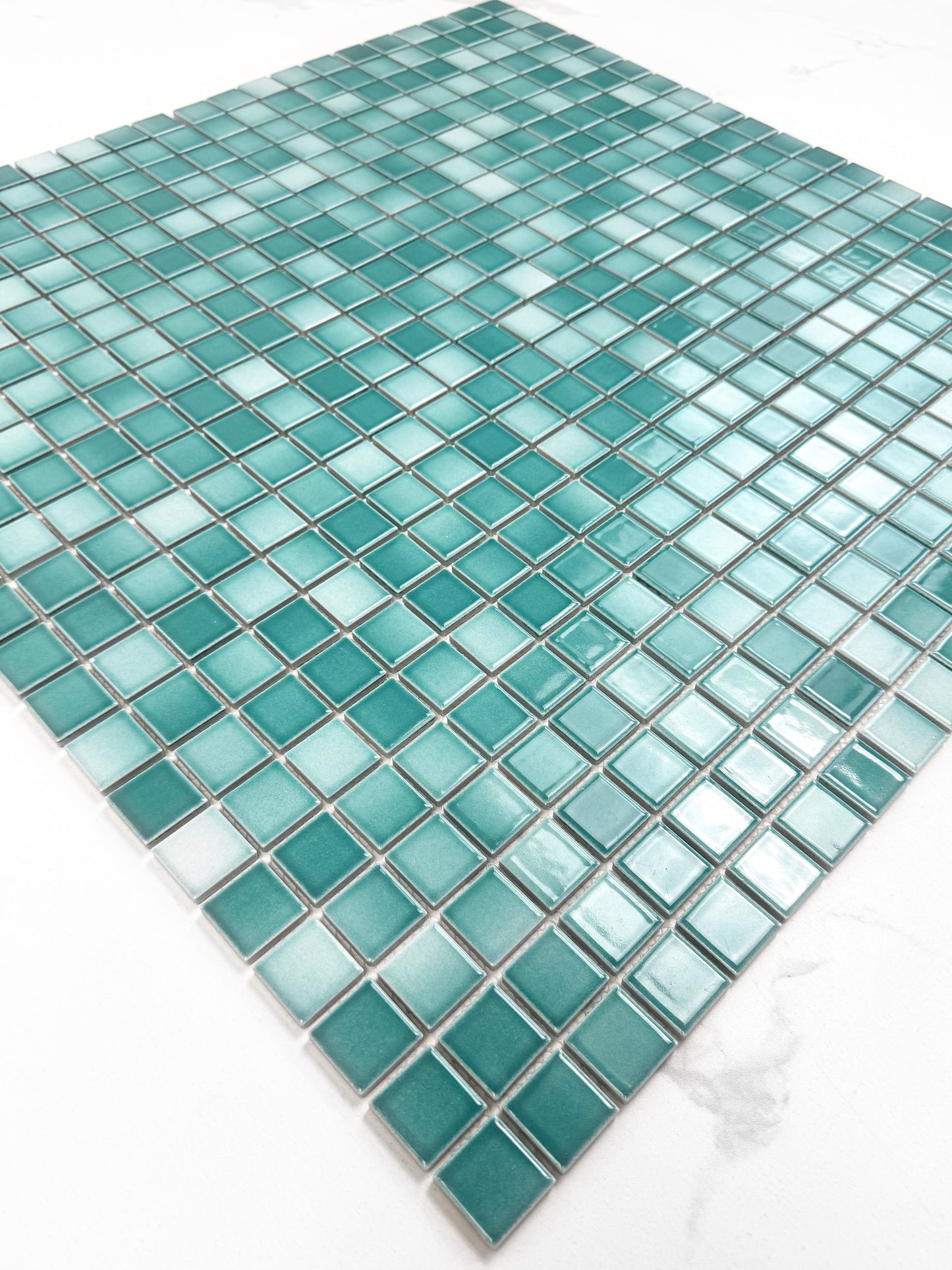 Midnight Splendor Series Green Crystalline Glazed Porcelain Mosaic