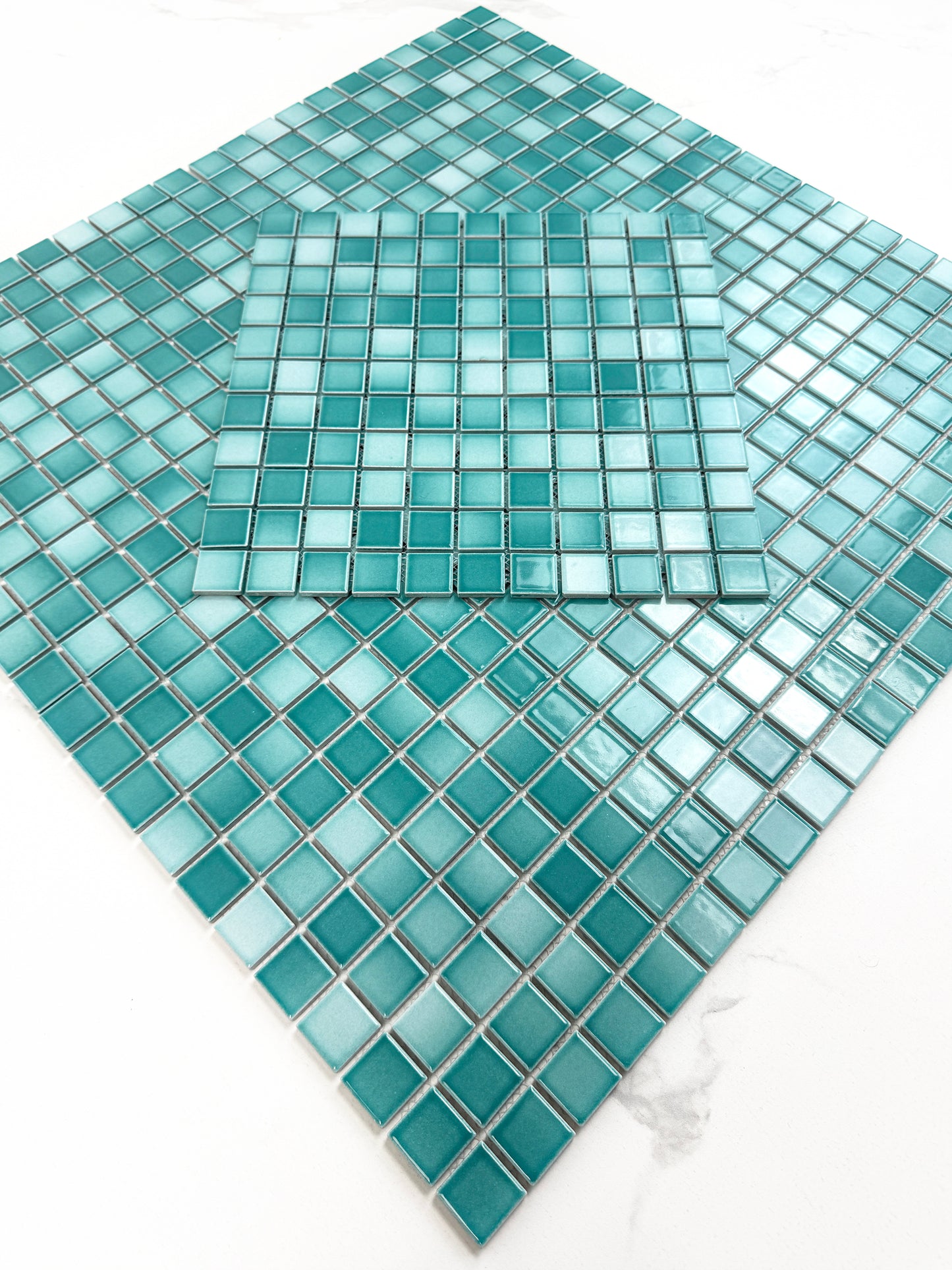 Midnight Splendor Series Green Crystalline Glazed Porcelain Mosaic