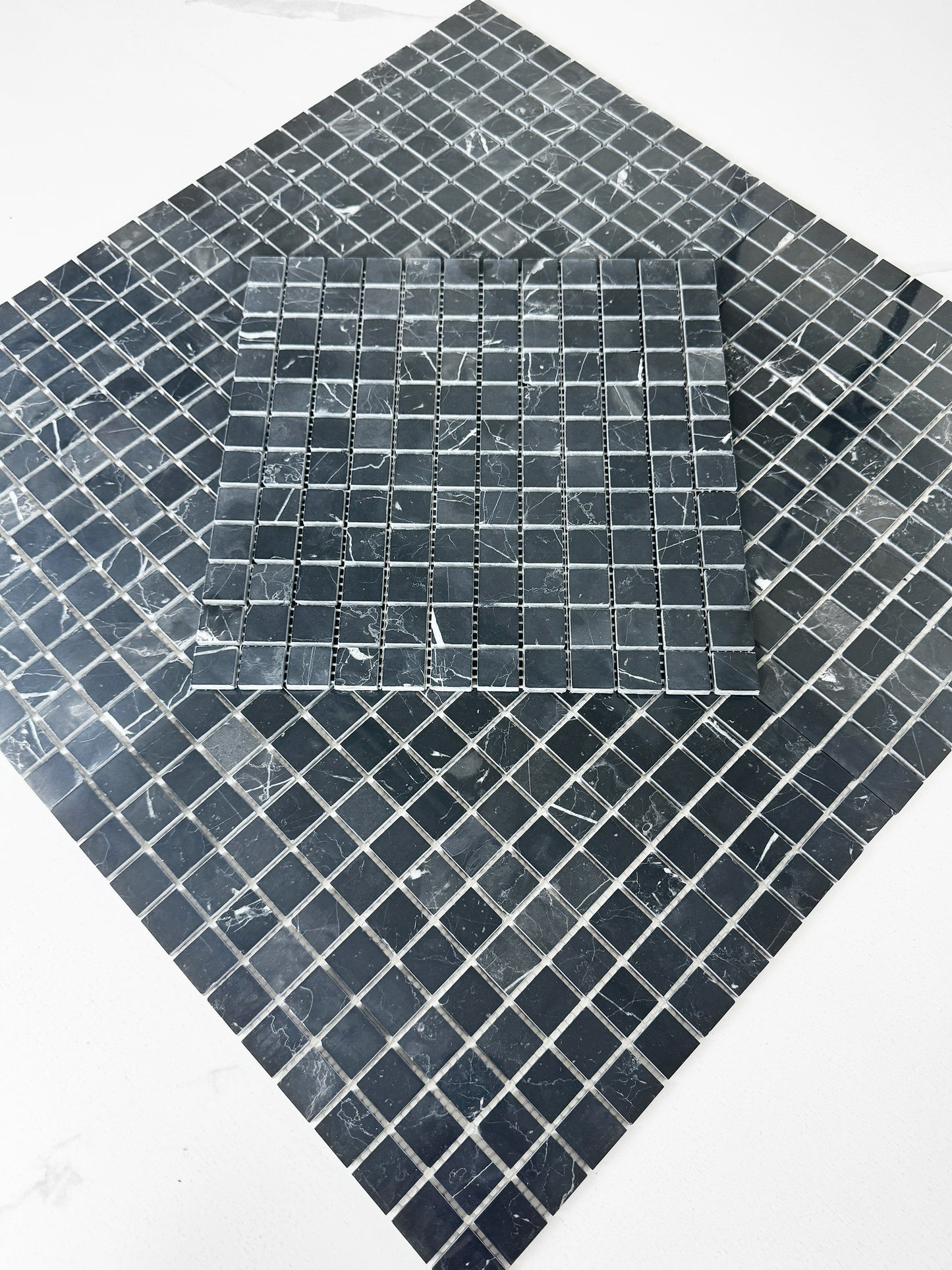 Black Marquina Series Black Marquina Polished Square Marble Mosaic