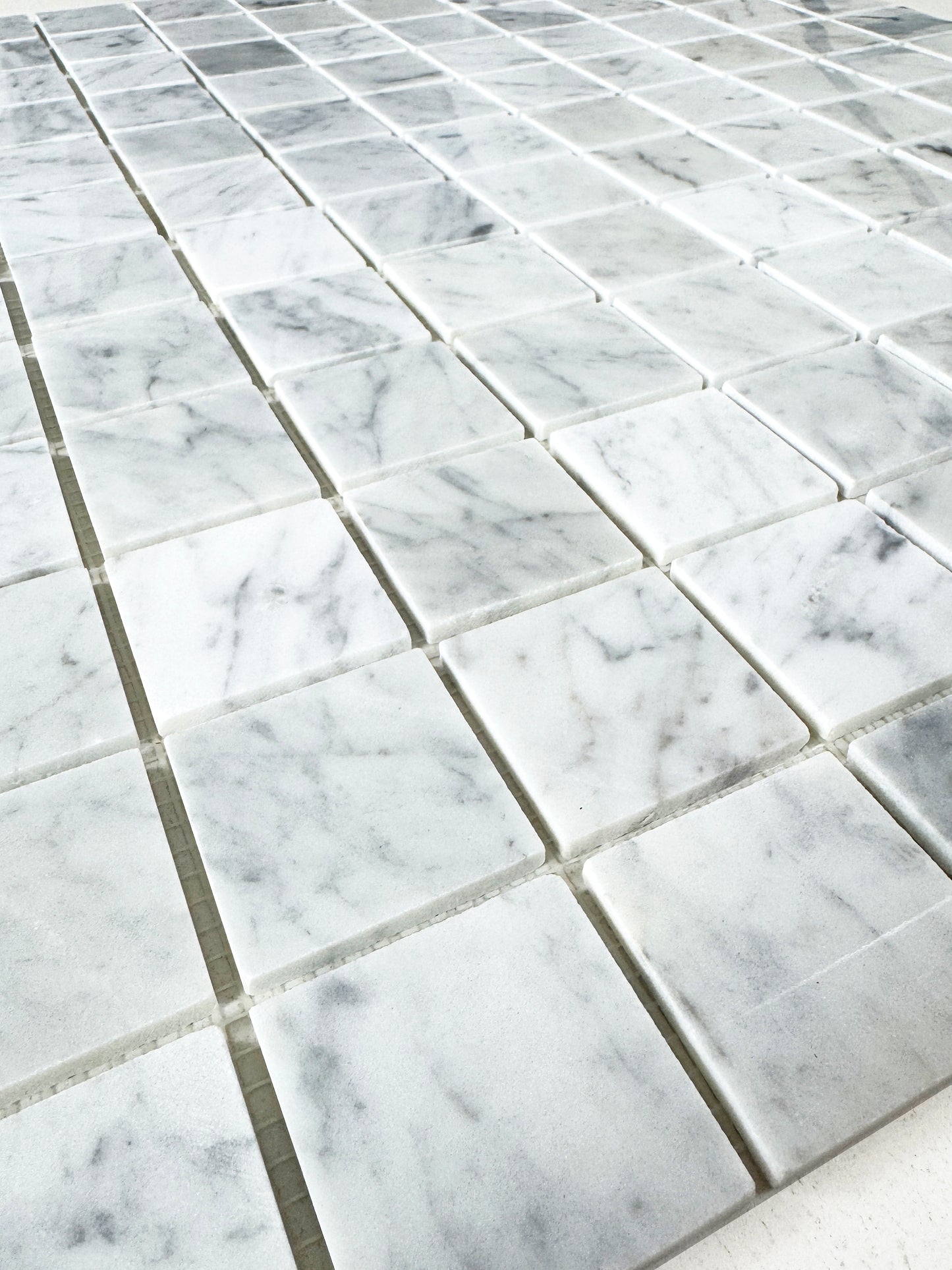 Carrara white Series Carrara White Polished Square Marble Mosaic