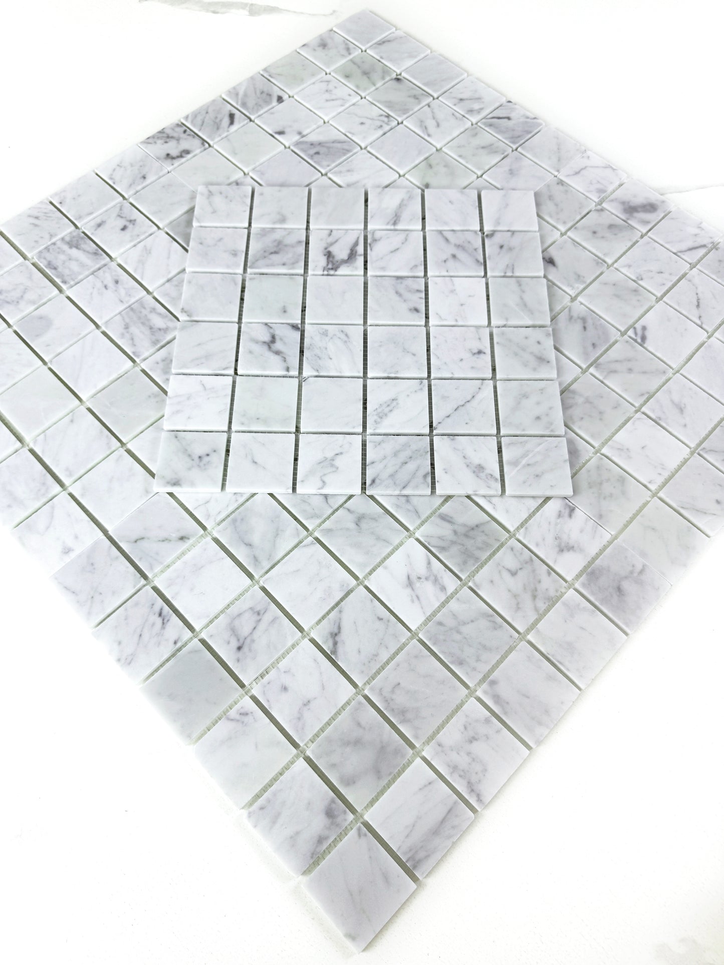 Carrara white Series Carrara White Polished Square Marble Mosaic