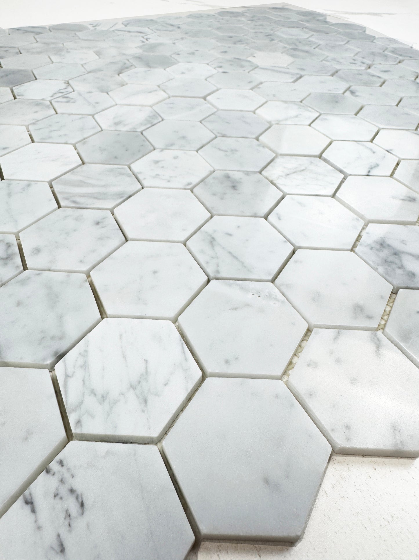 Carrara Series White Polished Hexagon Marble Mosaic