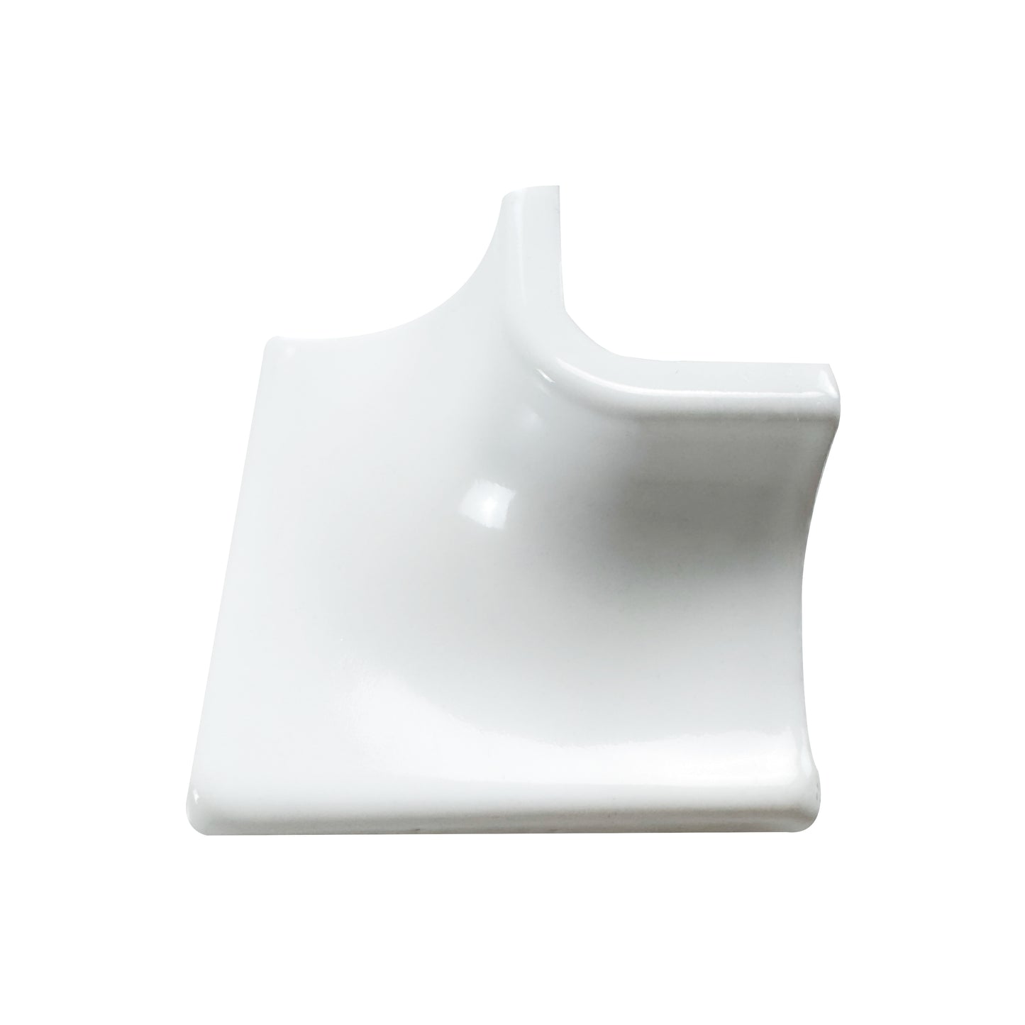 Luminous Corners Series White Plain Big Three-Way External Corner Glazed Porcelain