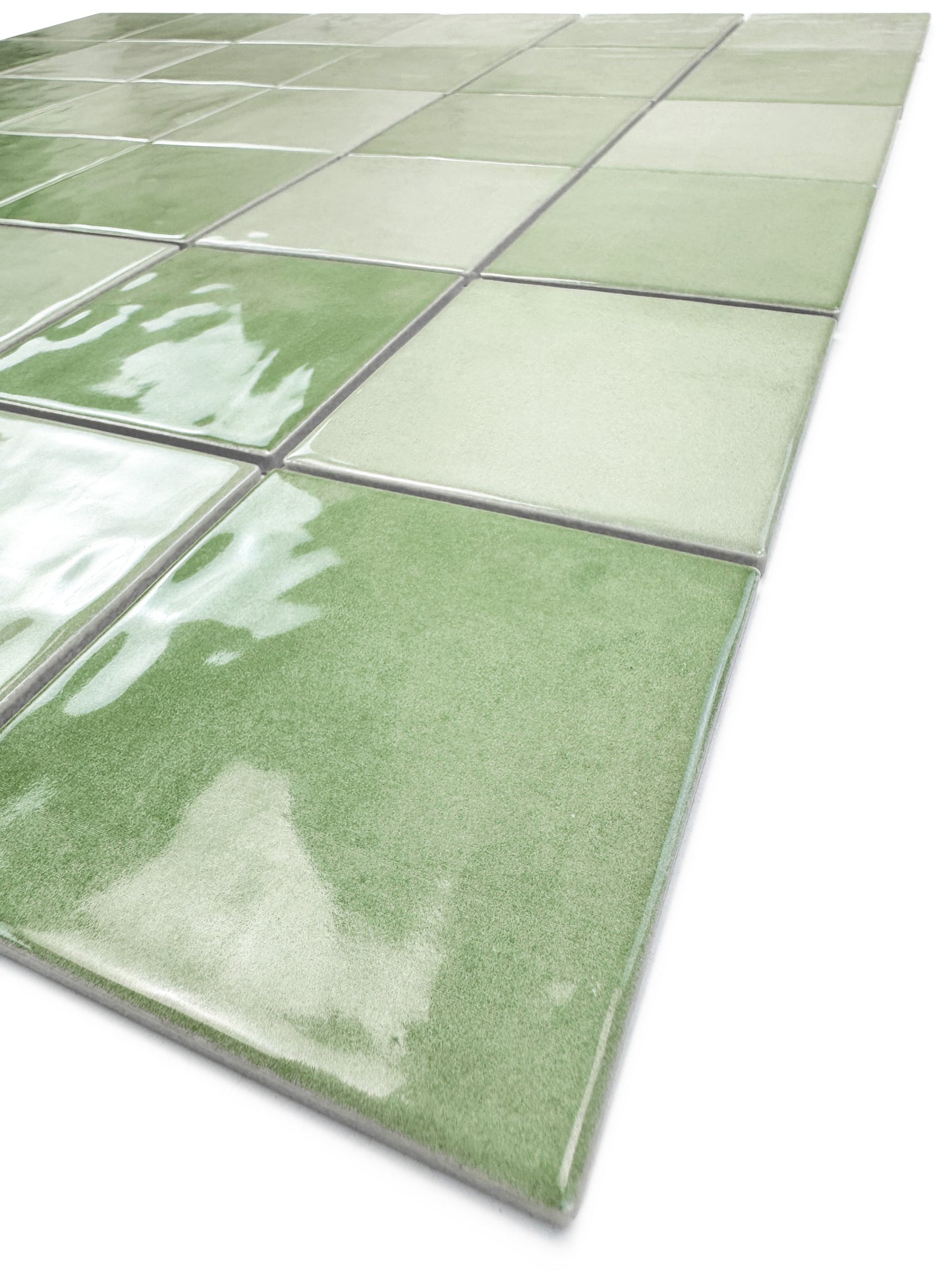 Burano Series Saga Green & Olive Green Mixed Natural Gradient Porcelain Mosaic