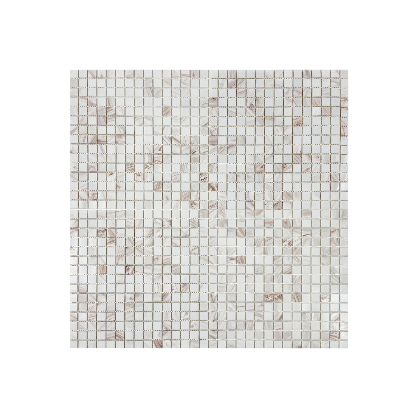 Glacial Artistry Series White With Gold Line Hot Melt Glass Mosaic