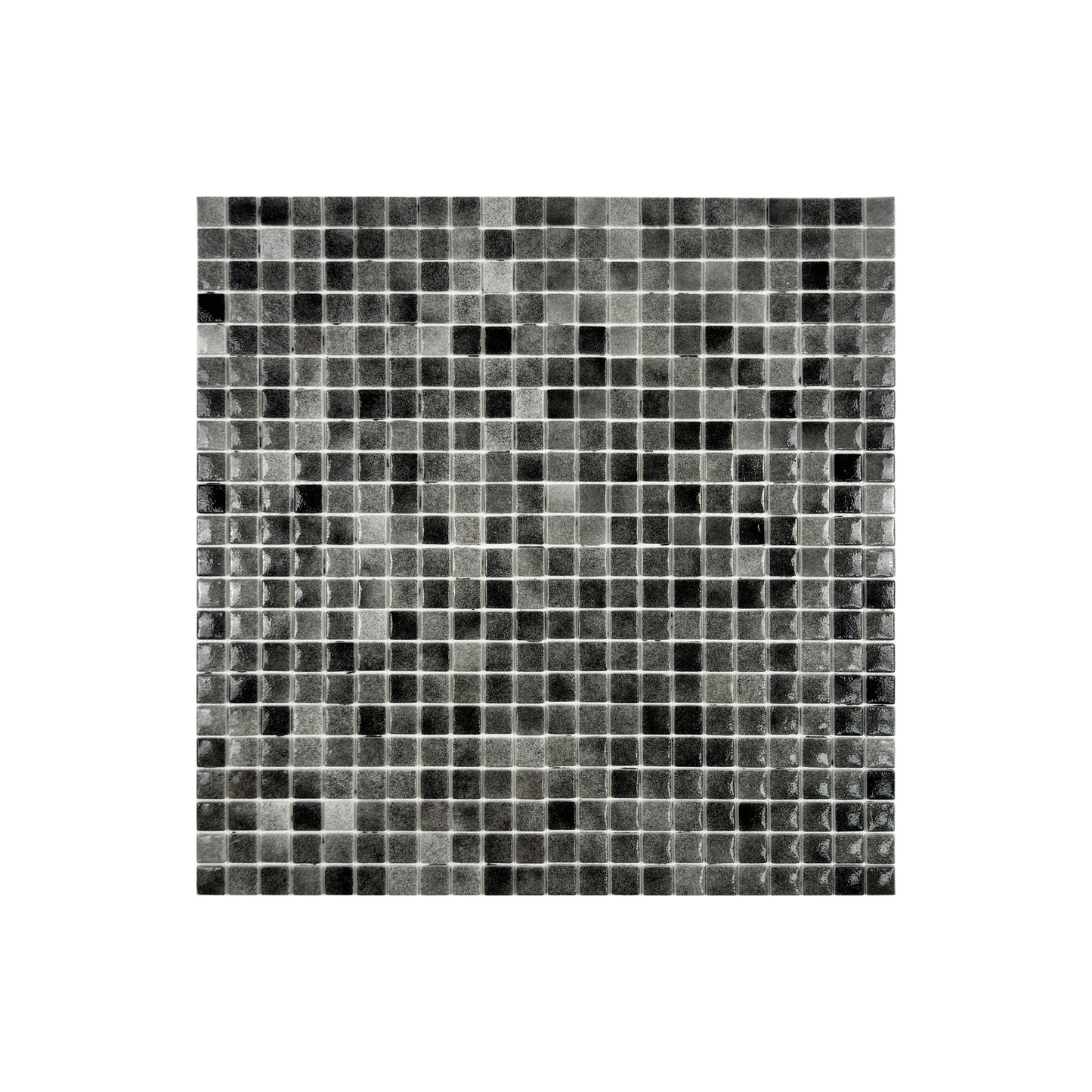 Regal Europe Series Light Grey & Shadow Grey Mixed Glossy Recycled Glass Mosaic