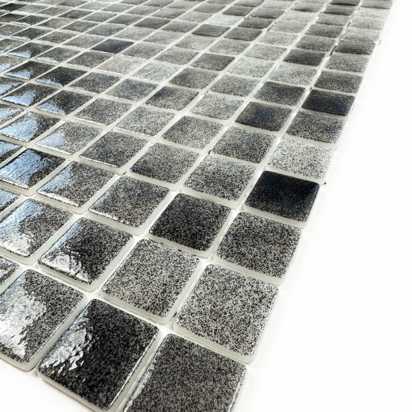 Regal Europe Series Light Grey & Shadow Grey Mixed Glossy Recycled Glass Mosaic