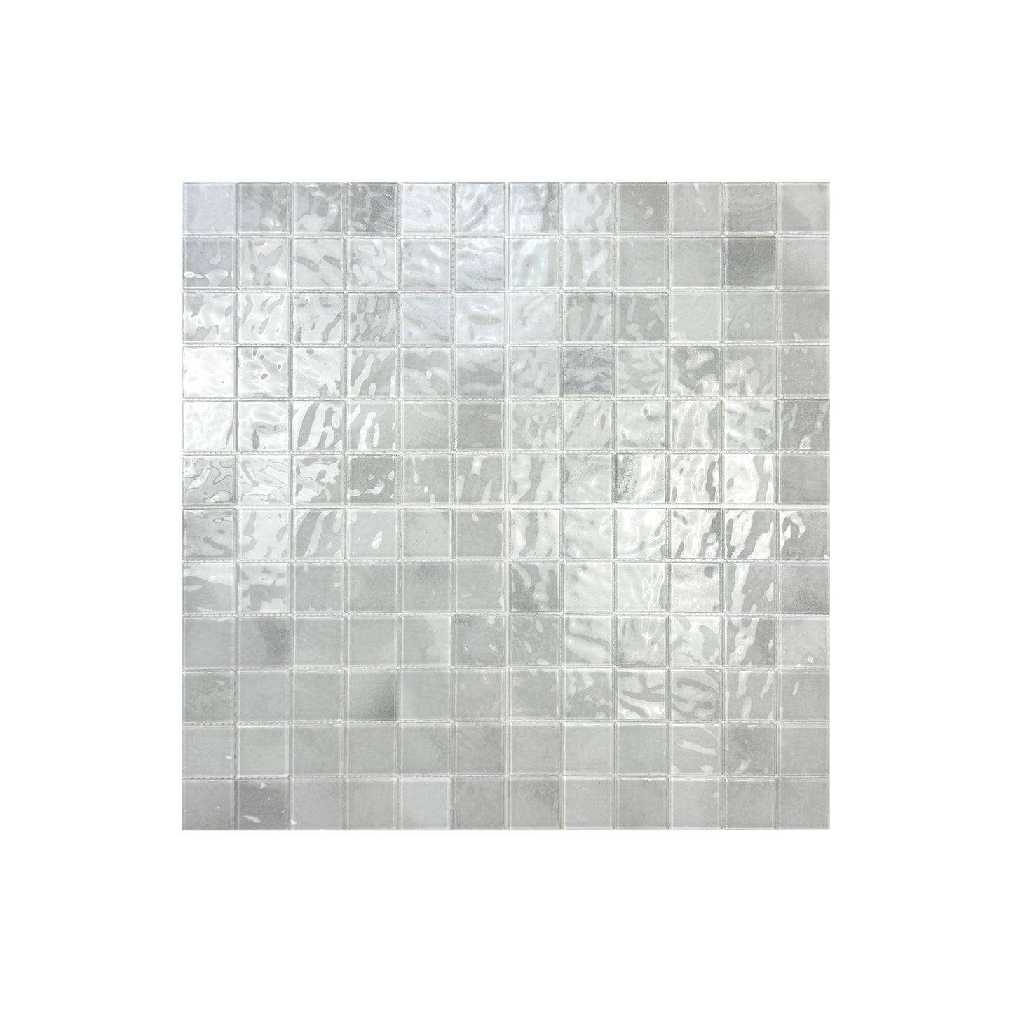 Marble Mirage Series Cotton White & Chiffon White Mixed Marble Transparent Textures Crystal Glass Mosaic