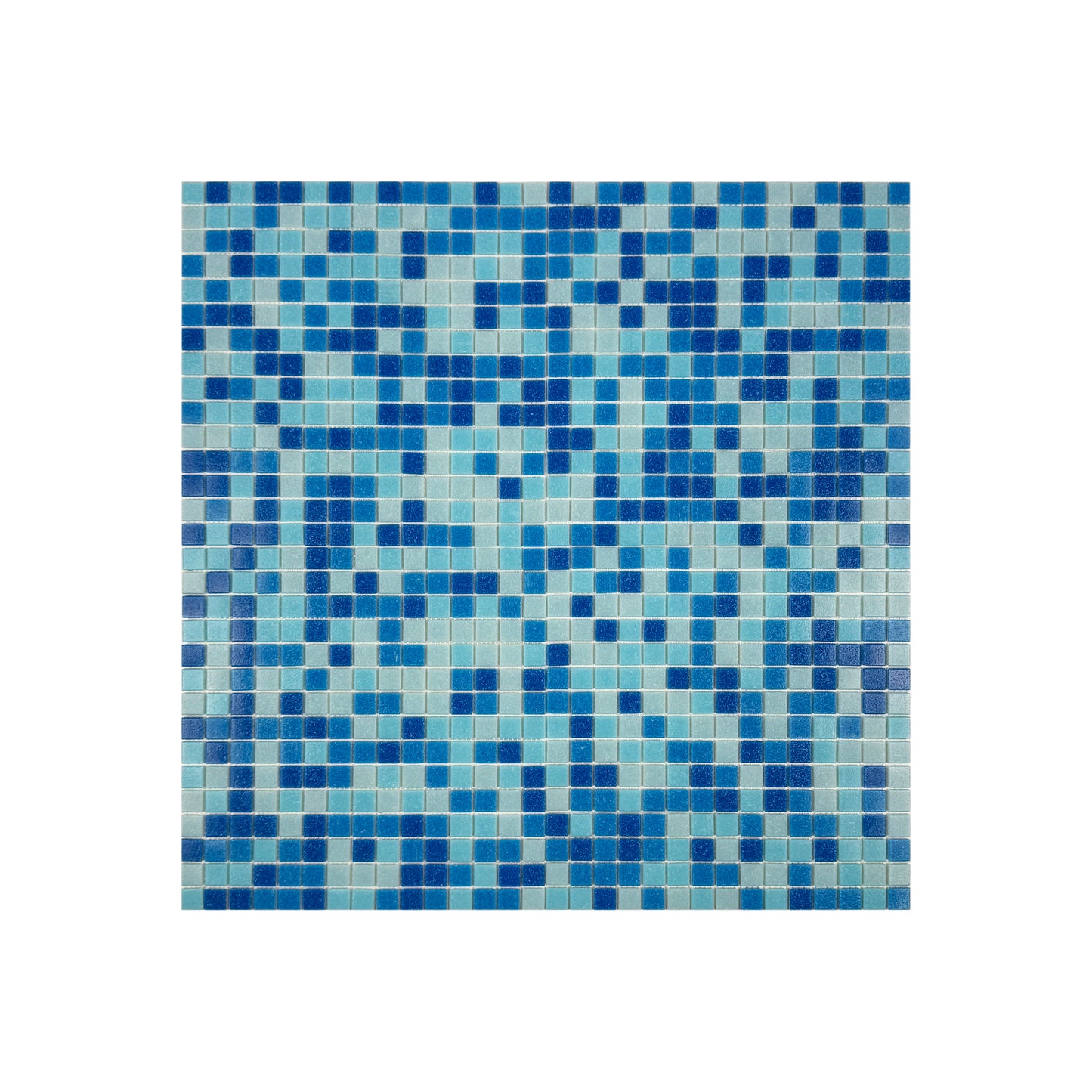 Serene Spectrum Sky Blue & French Blue & Navy Blue Mixed Hot Melt Glass Mosaic