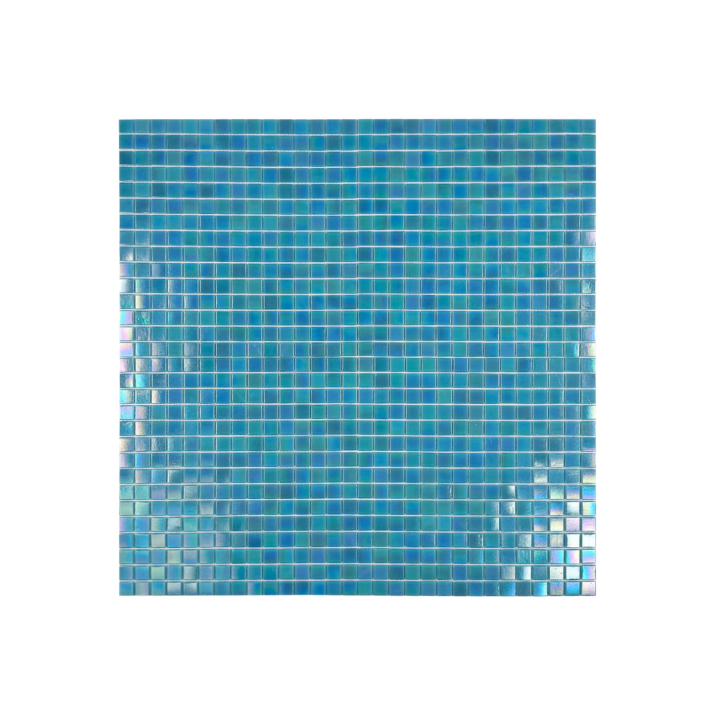 Glacial Artistry Series Cerulean Blue Iridescent Hot Melt Glass Mosaic