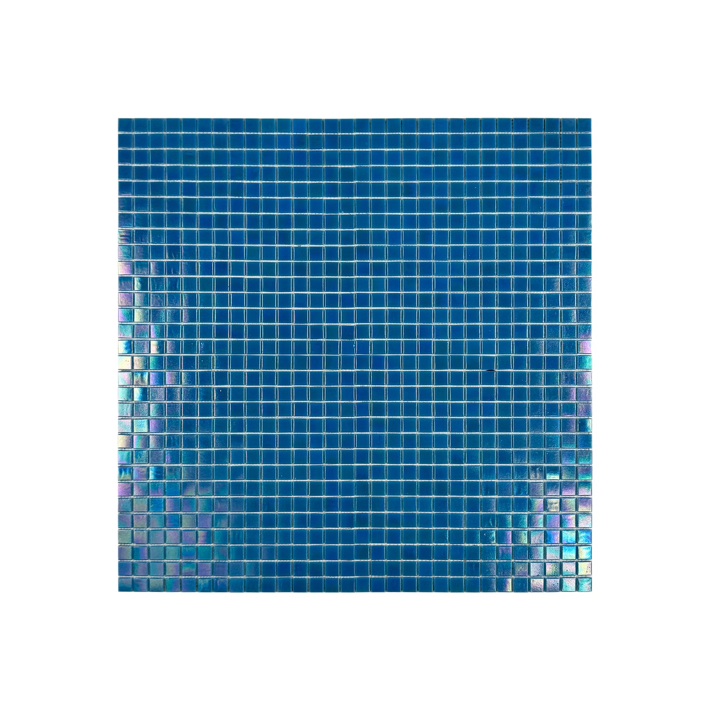 Glacial Artistry Series Cyan Blue Iridescent Hot Melt Glass Mosaic
