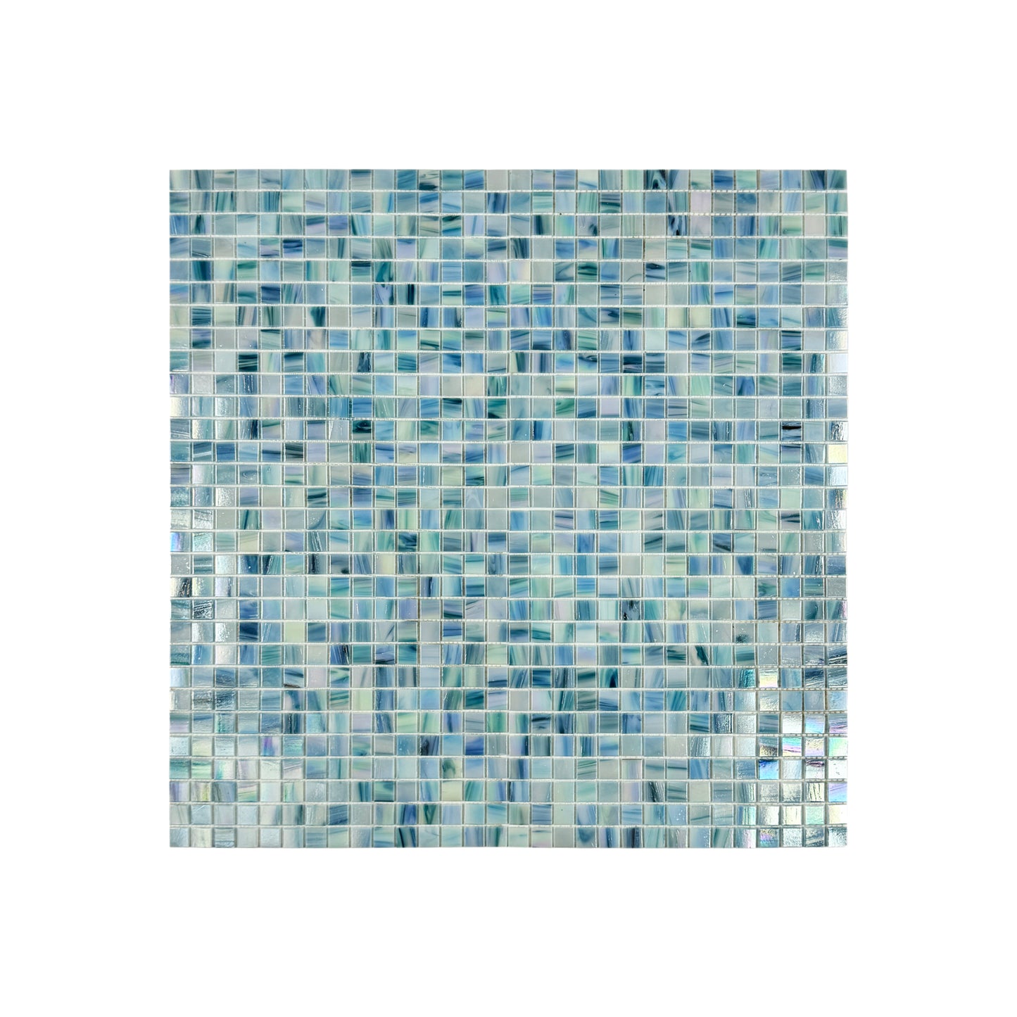 Glacial Artistry Series Mint Green & Arctic Blue & Sky Blue Mixed Hot Melt Glass Mosaic
