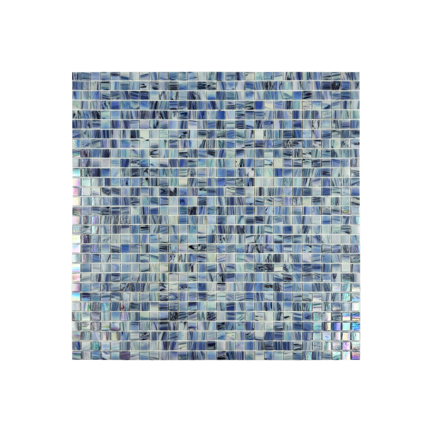 Glacial Artistry Series Fern Green & Cotton White & Lilac Purple Mixed Hot Melt Glass Mosaic