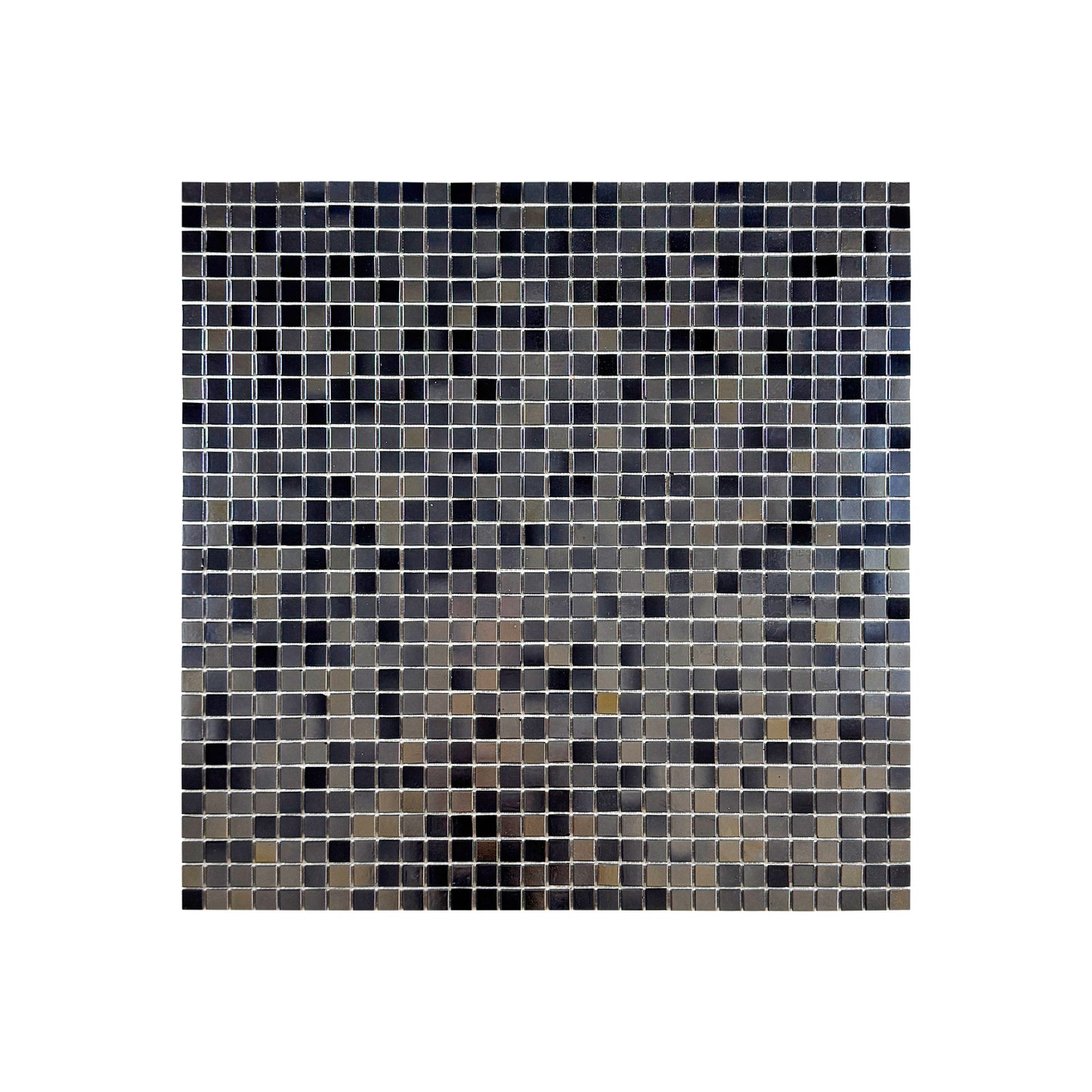 Glacial Artistry Series White Iridescent & Plain White Mixed Hot Melt Glass Mosaic