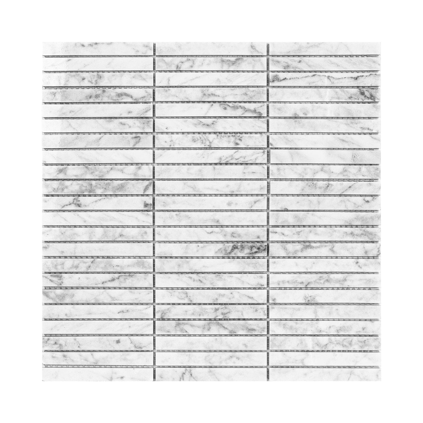 Carrara white Series Carrara White Polished Slim Strip Rectangle Marble Mosaic