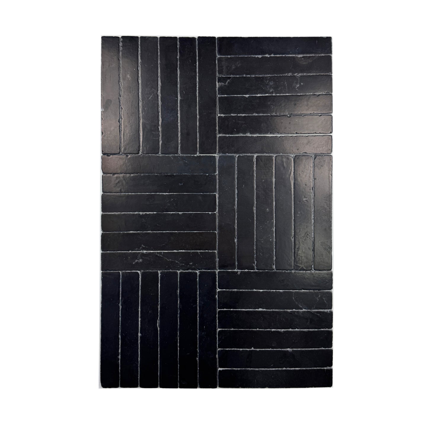 Verona Series Black Limestone Tumble & Brush Surface Marble Tile