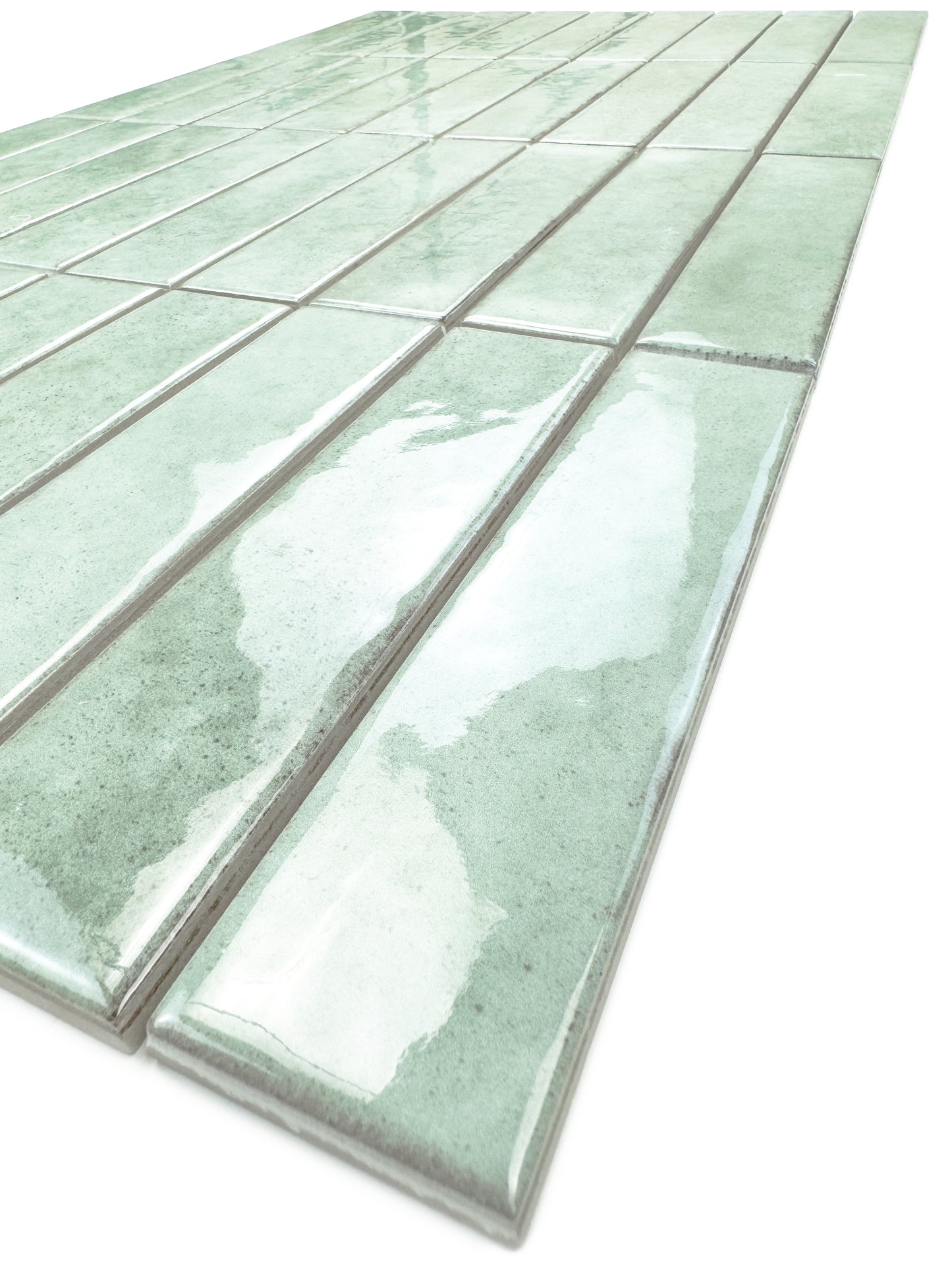 Positano Series Saga Green Glossy Porcelain Artisanal Tile
