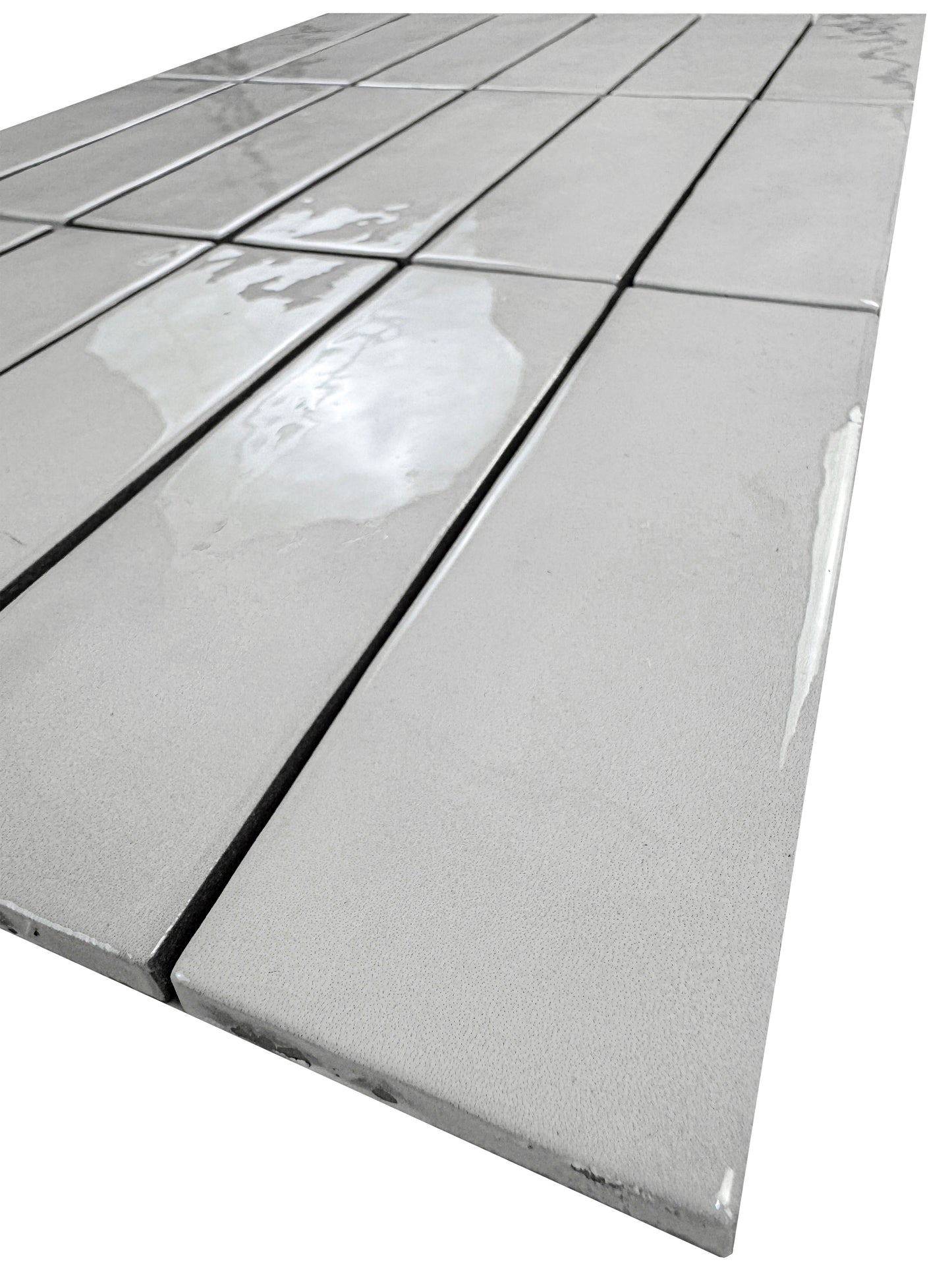 Milan Chromatic Series Rhino Grey Rectangle Glossy Porcelain Artisanal Tile