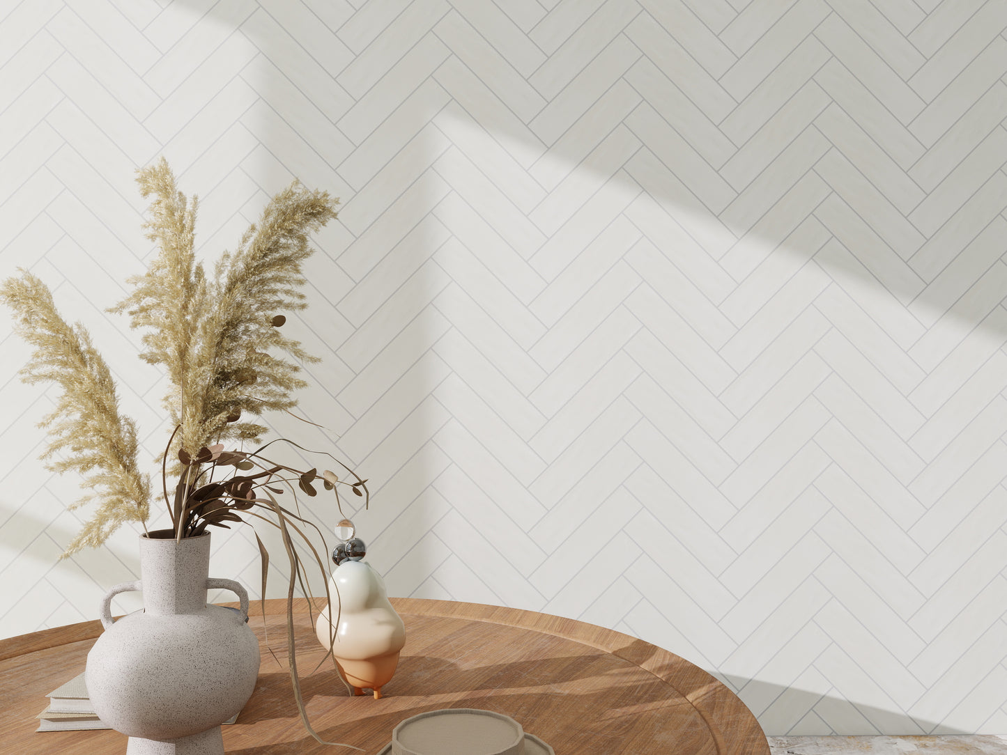 Beige Semimatte Pearlescent Ceramic Artisanal Tile