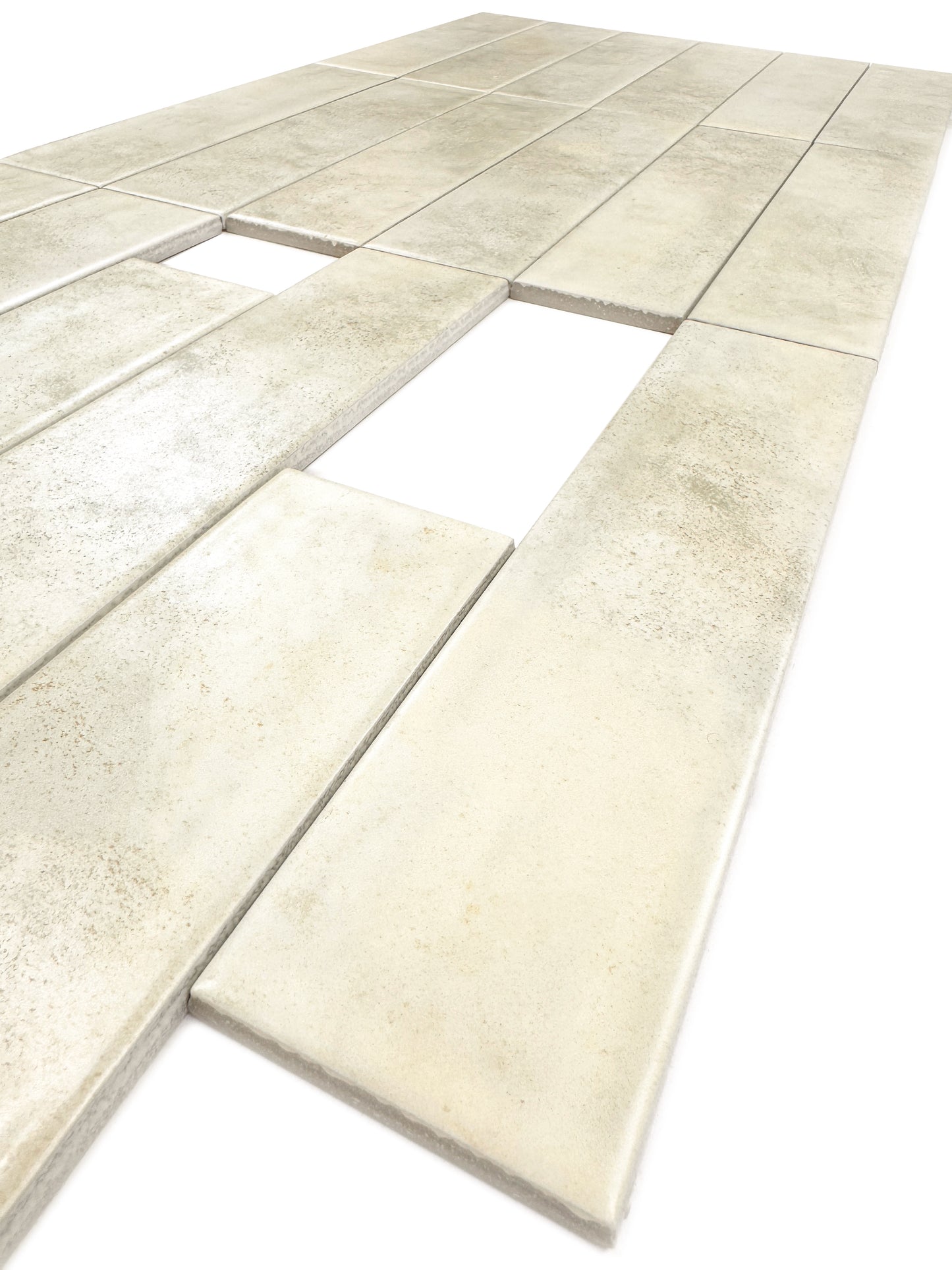 Aurora Vibes Series Off White & light Grey Semimatte Porcelain Artisanal Tile