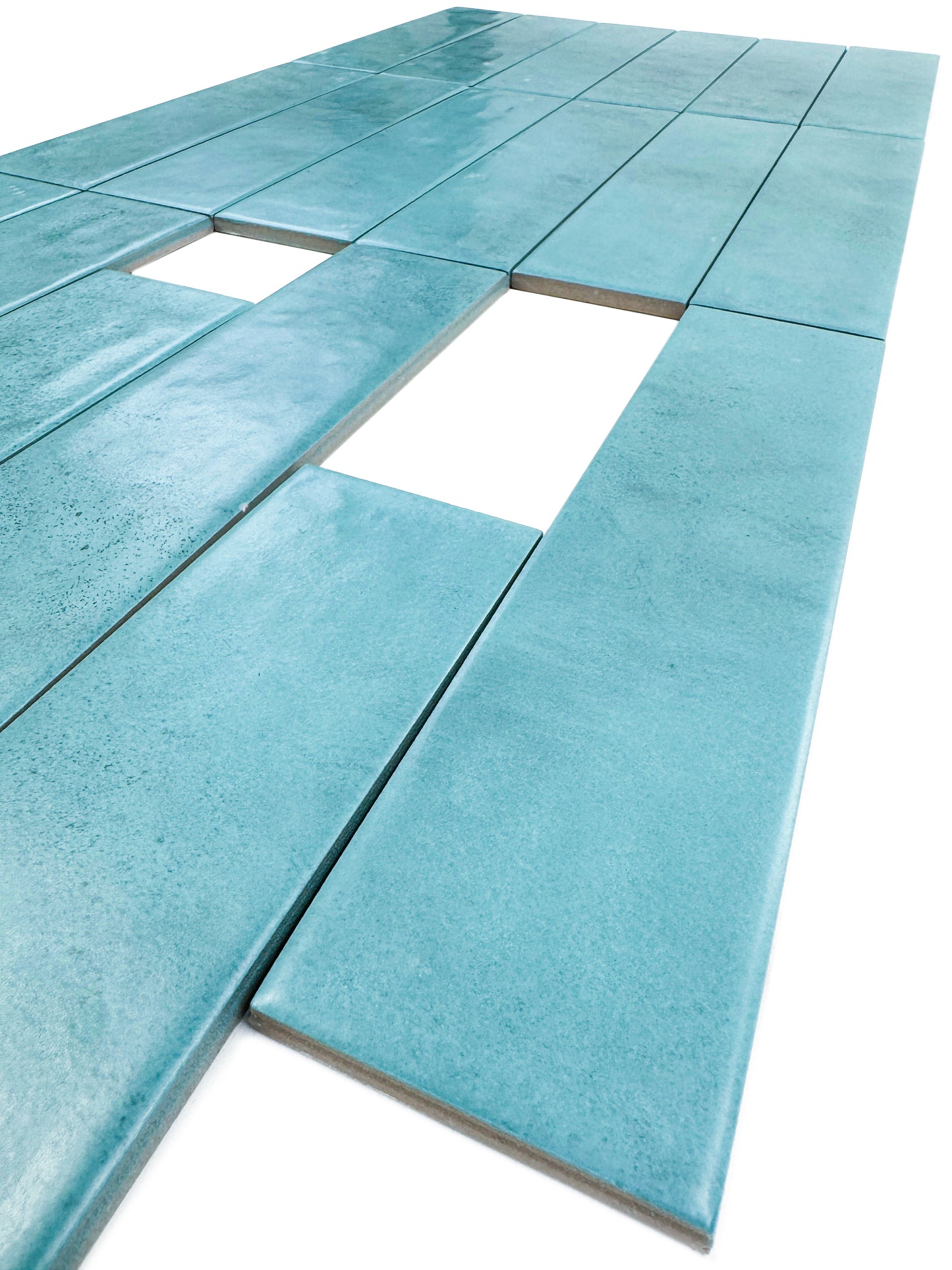 Aurora Vibes Series Aqua blue Semimatte Porcelain Artisanal Tile