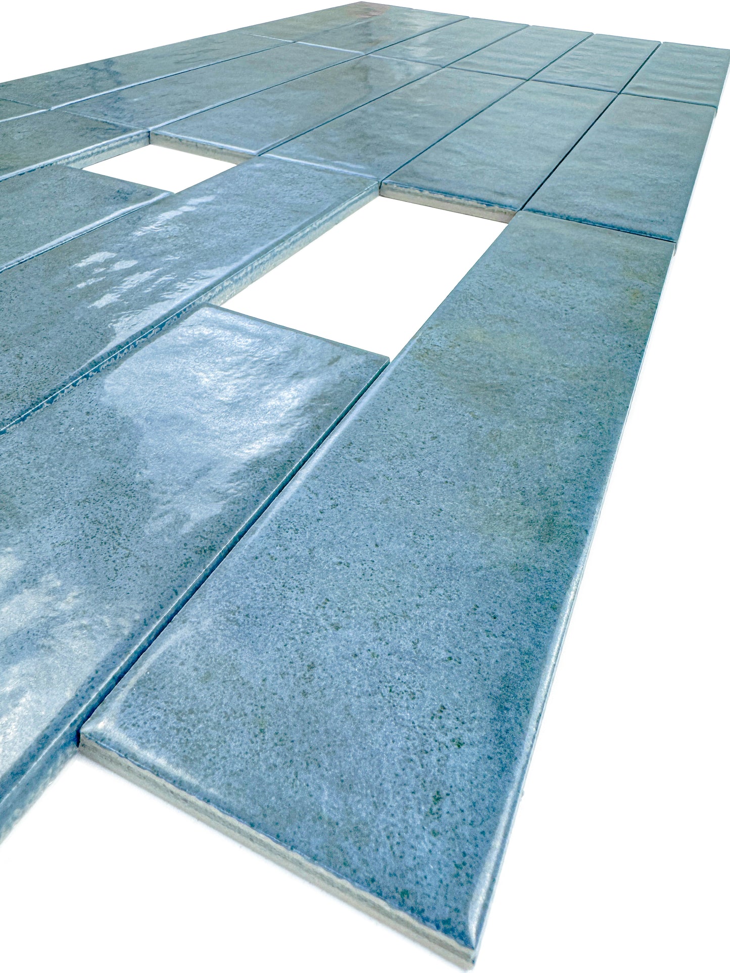 Aurora Vibes Series Sea Green Semimatte Porcelain Artisanal Tile