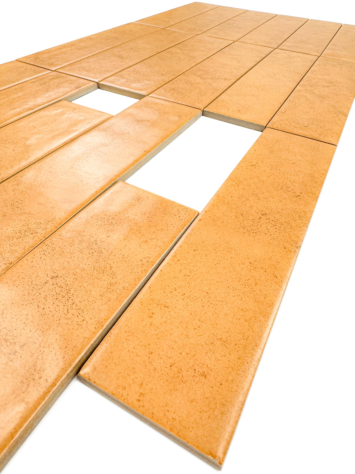 Aurora Vibes Series Dark Orange Semimatte Porcelain Artisanal Tile