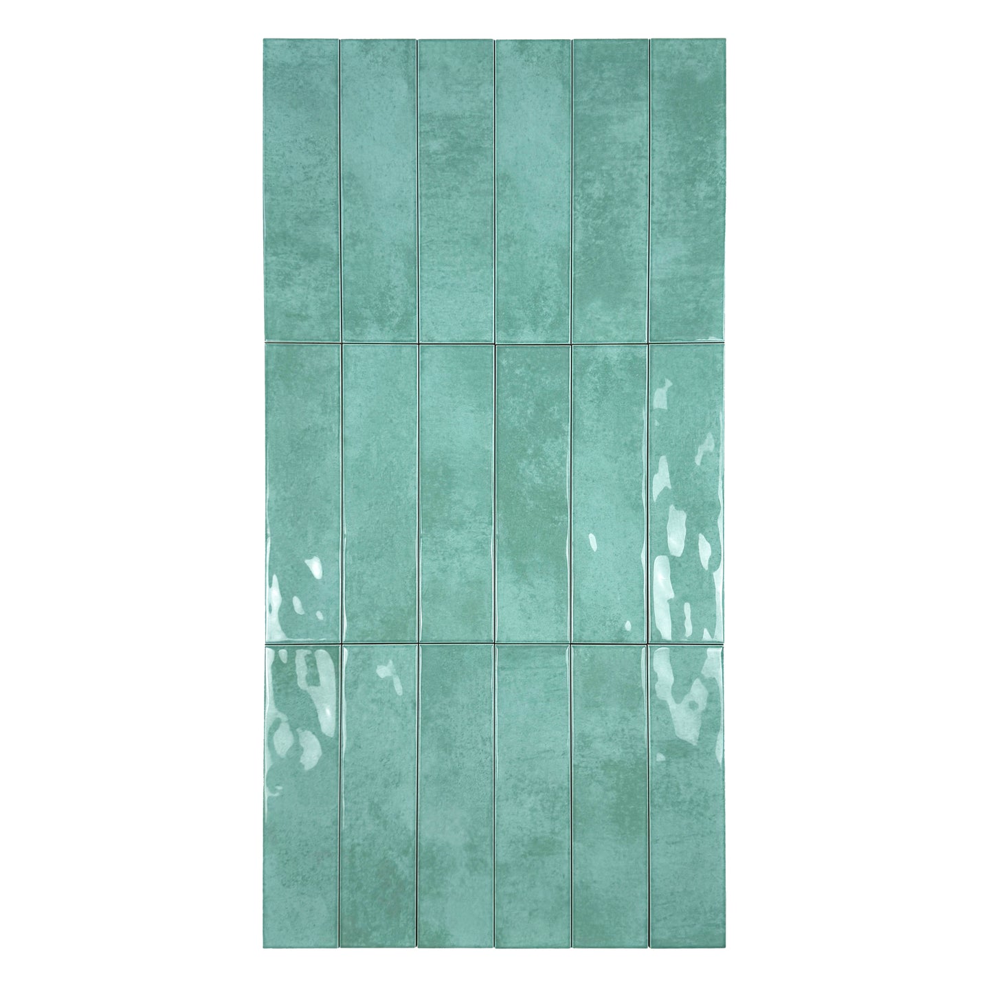 Aqua Blue Glossy Ceramic Artisanal Tile