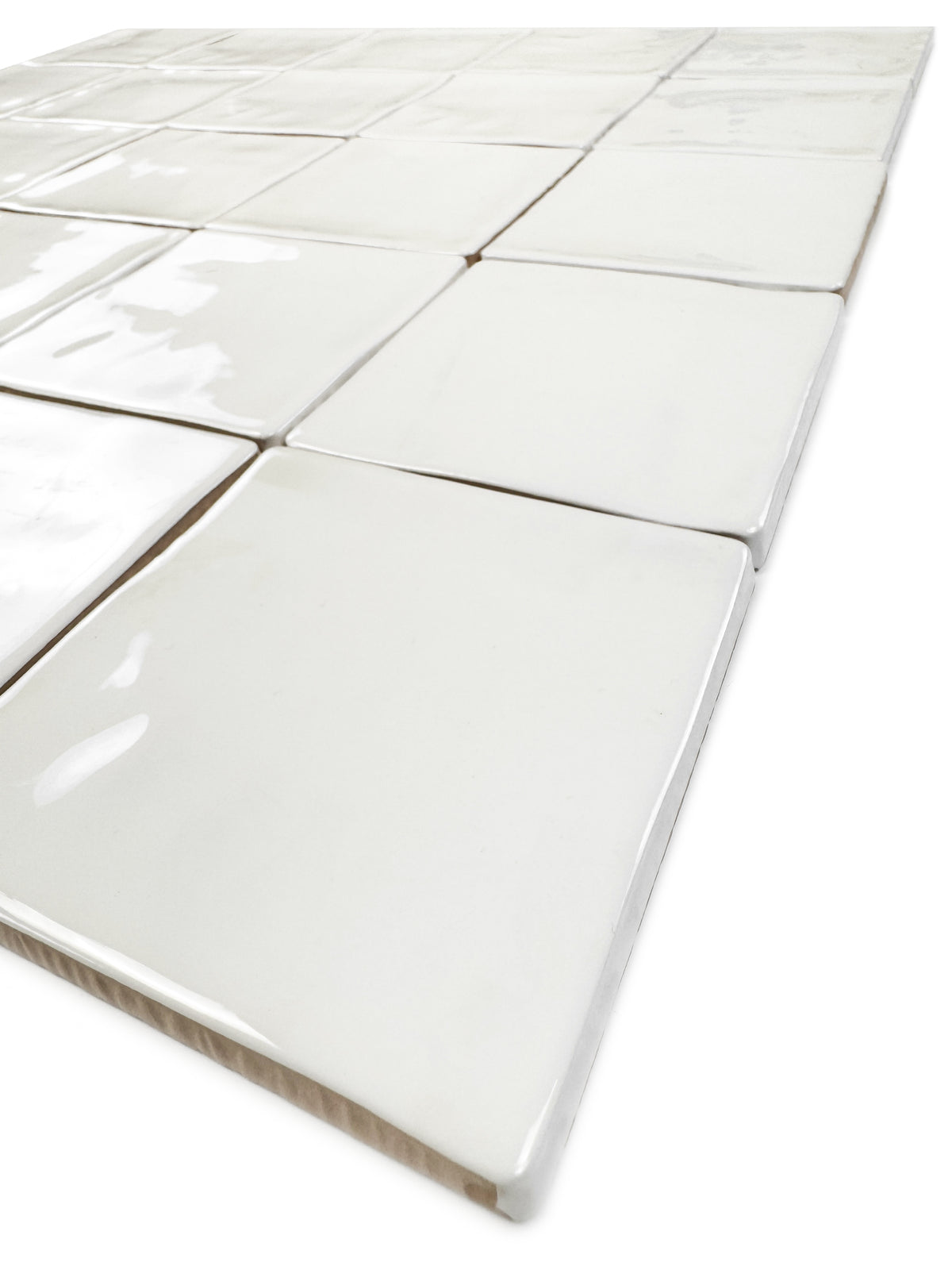 Portofino Series Ivory White Handmade High Gloss Crackle Glaze Ceramic Tile