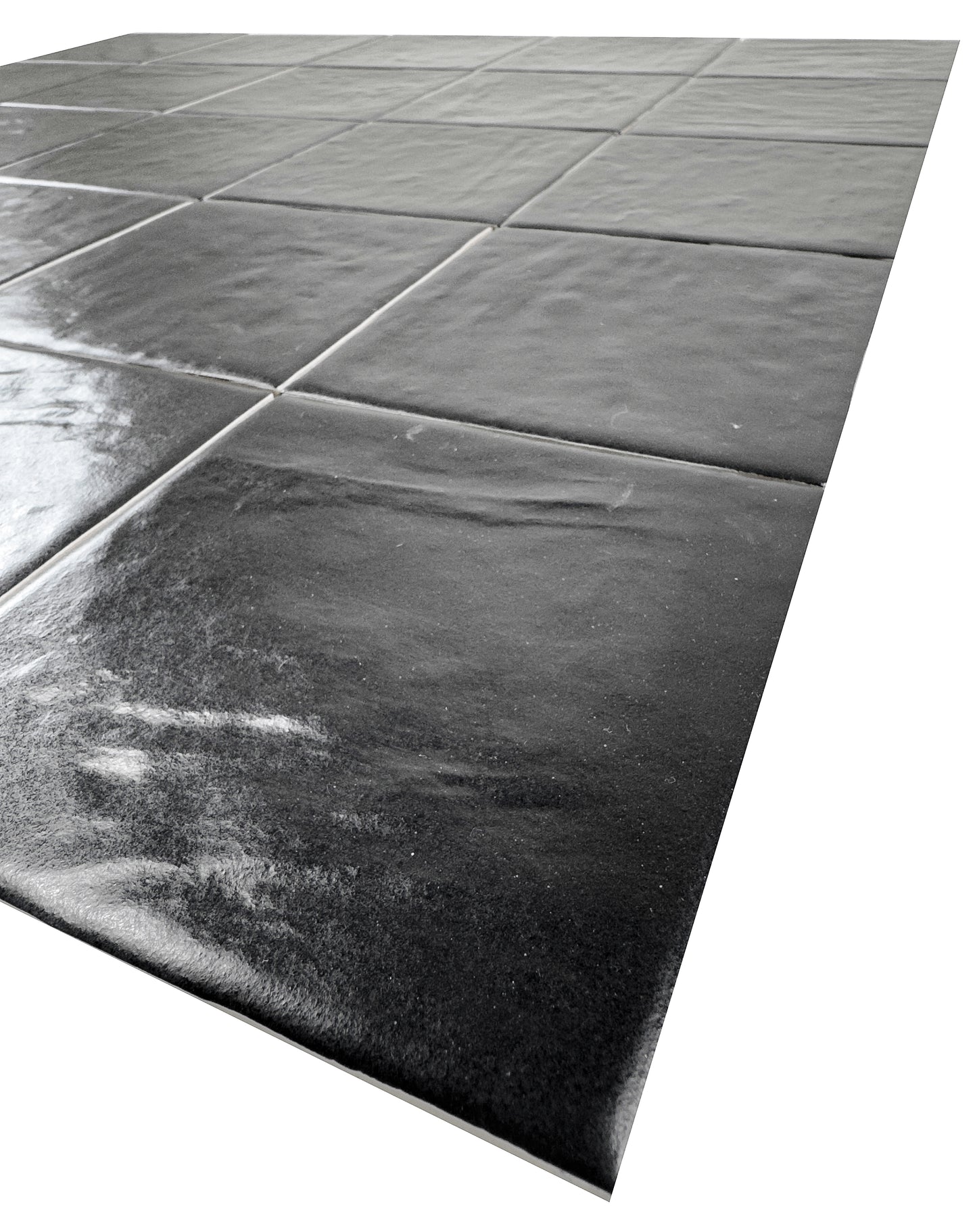 Pearl Luxe Series Ink Black Semimatte Perlescent Ceramic Artisanal Tile