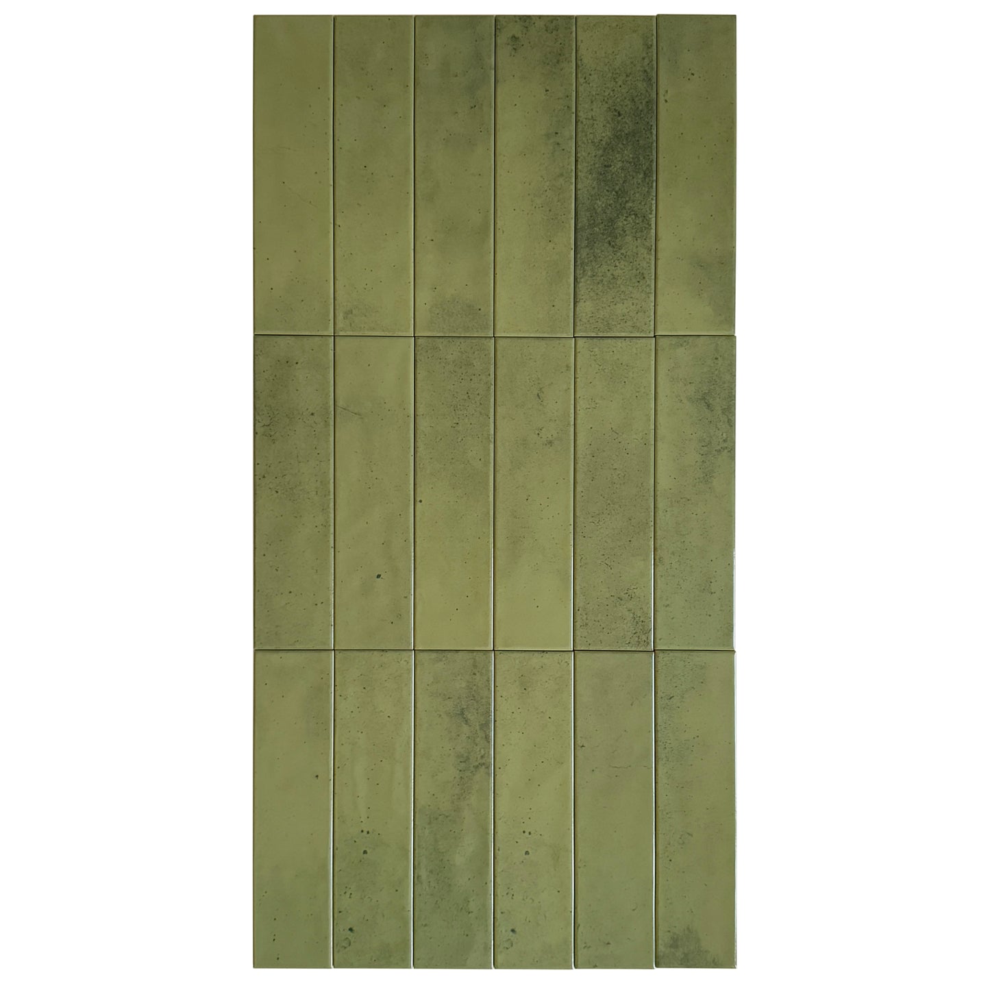 Venetian Dream Series Lime Green Glossy Porcelain Artisanal Tile