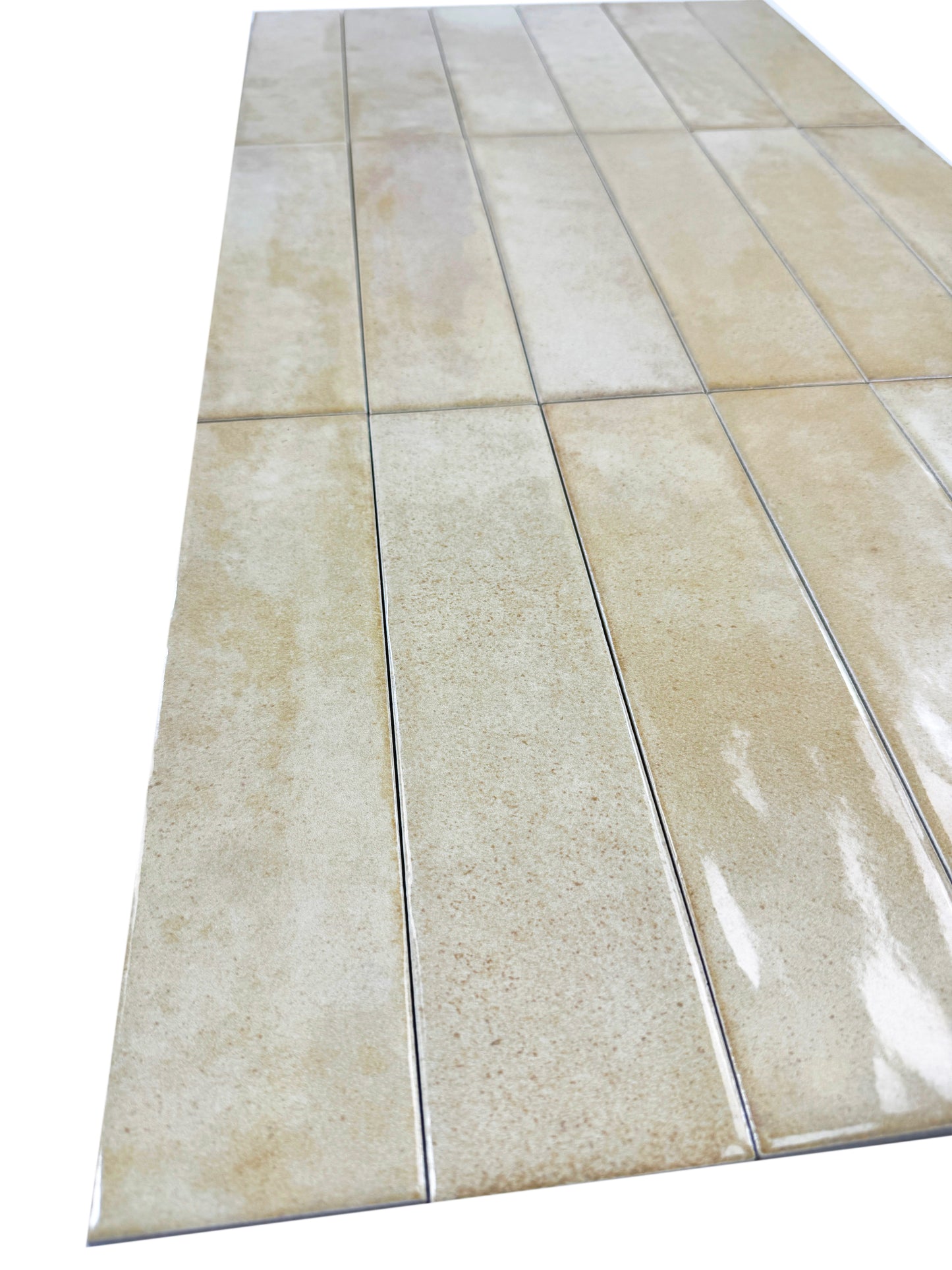 Amalfi Dawn Series Light Tan Beige Glossy Porcelain Artisanal Tile