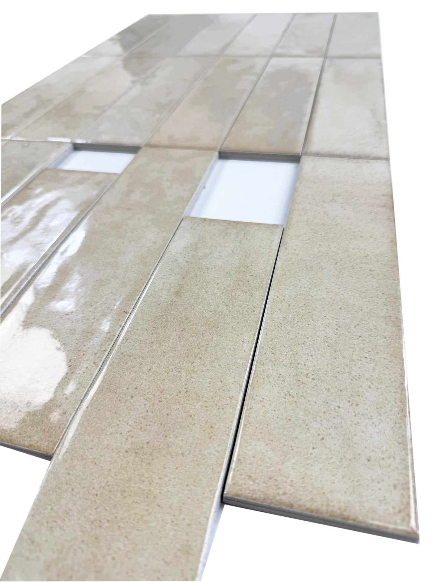 Amalfi Dawn Series Light Tan Beige Glossy Porcelain Artisanal Tile