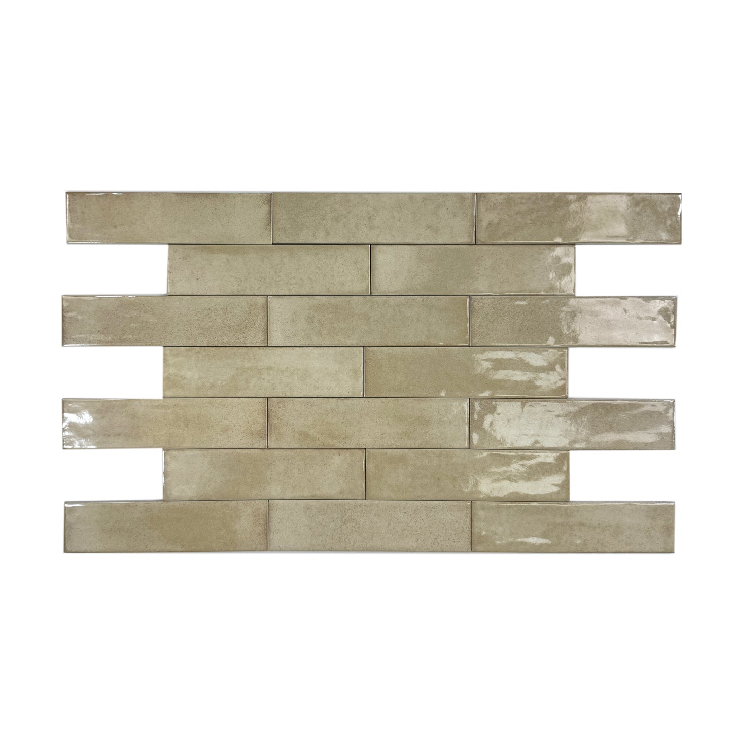Amalfi Dawn Series Light Tan Beige Glossy Porcelain Artisanal Tile