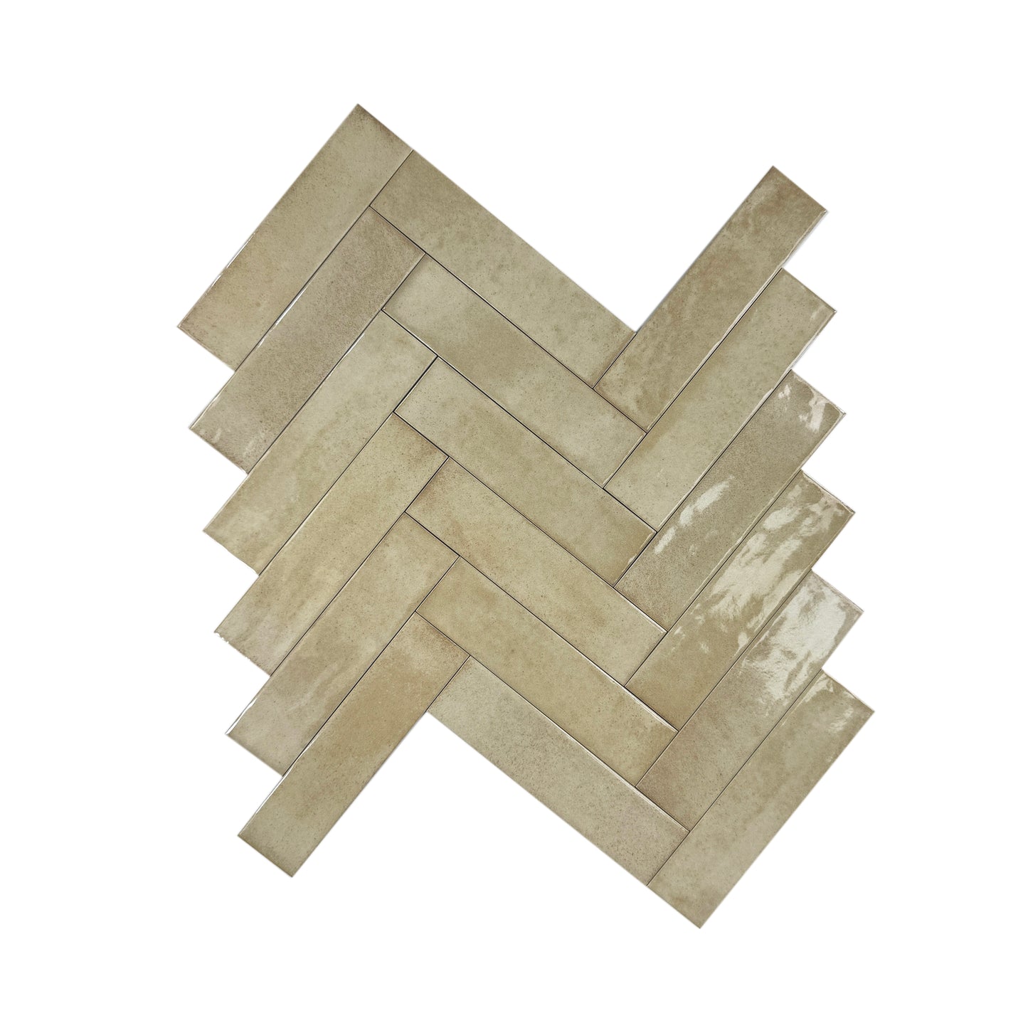 Amalfi Dawn Series Light Tan Beige Glossy Porcelain Artisanal Tile