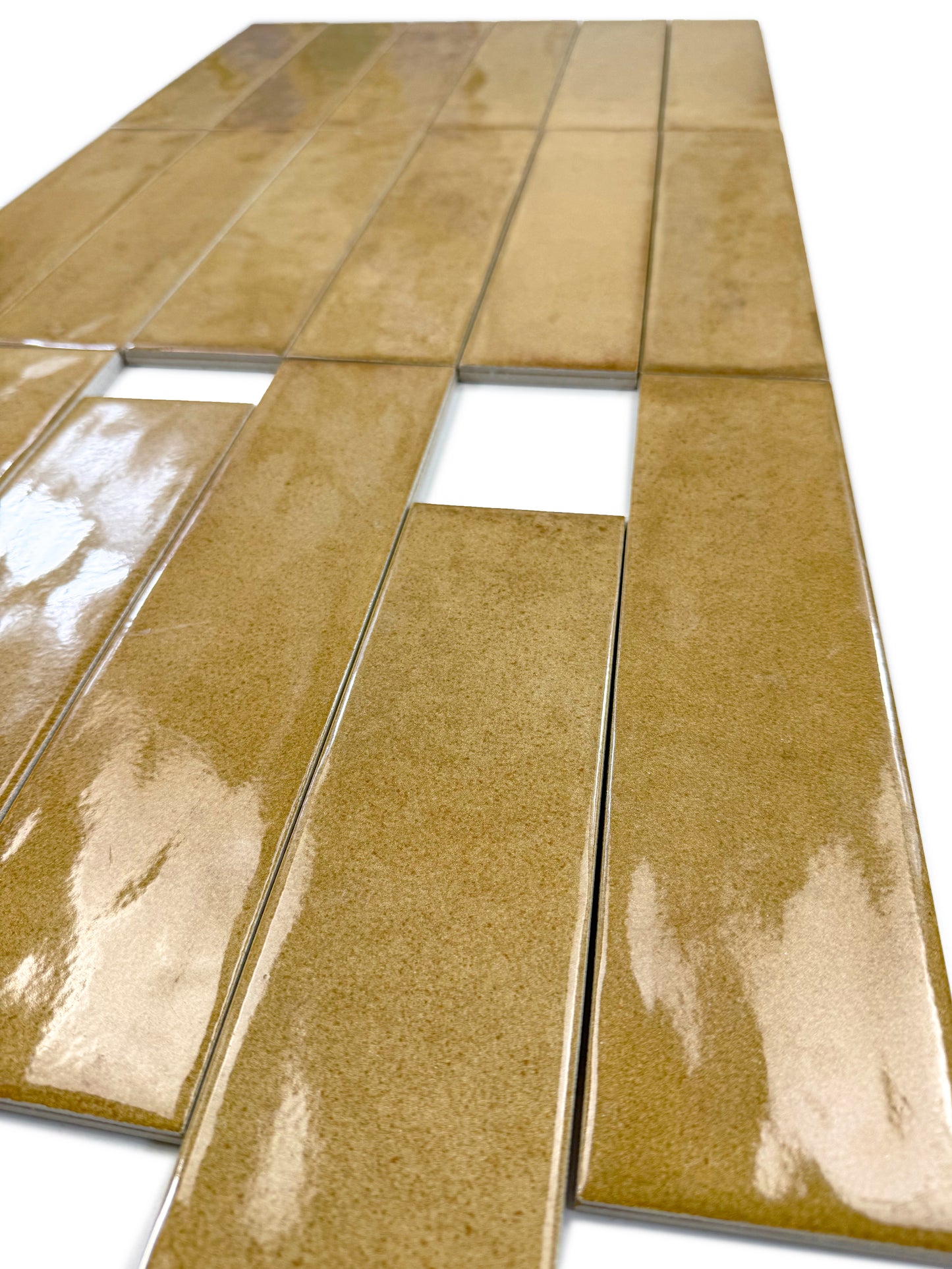 Amalfi Dawn Series Peanut Brown Glossy Porcelain Artisanal Tile