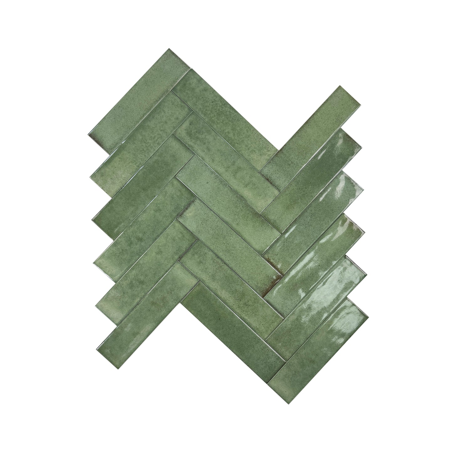 Amalfi Dawn Series Pickle Green Glossy Porcelain Artisanal Tile
