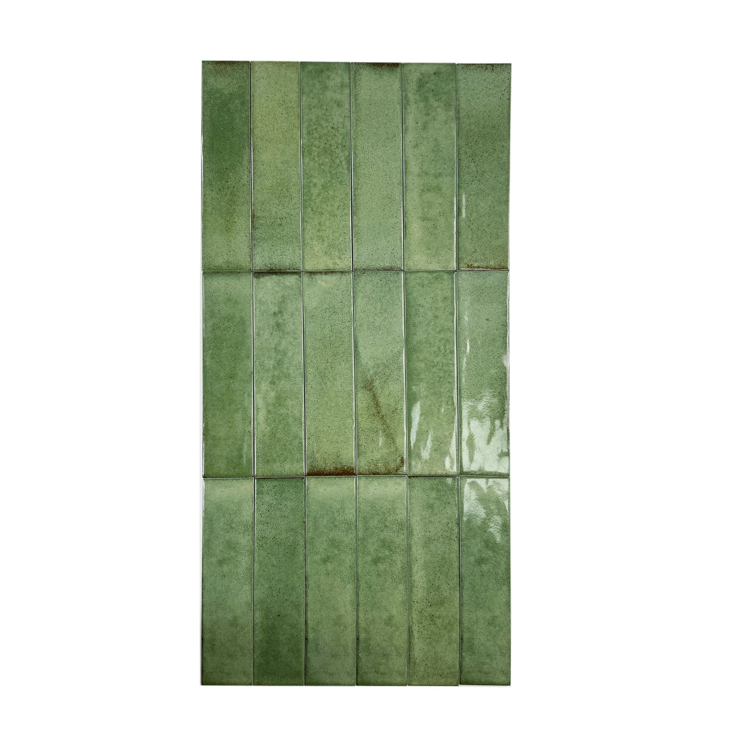 Amalfi Dawn Series Pickle Green Glossy Porcelain Artisanal Tile