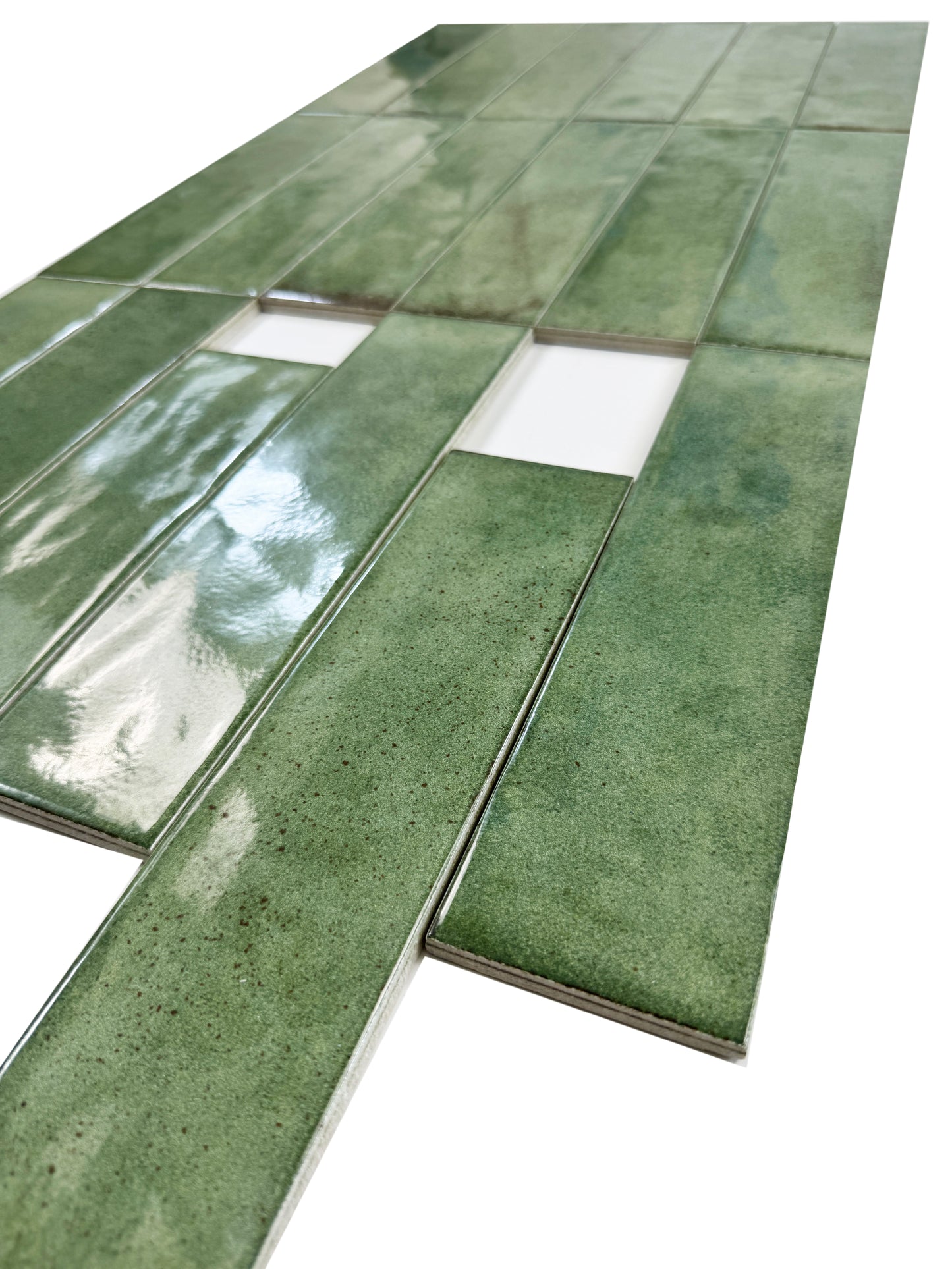 Amalfi Dawn Series Pickle Green Glossy Porcelain Artisanal Tile