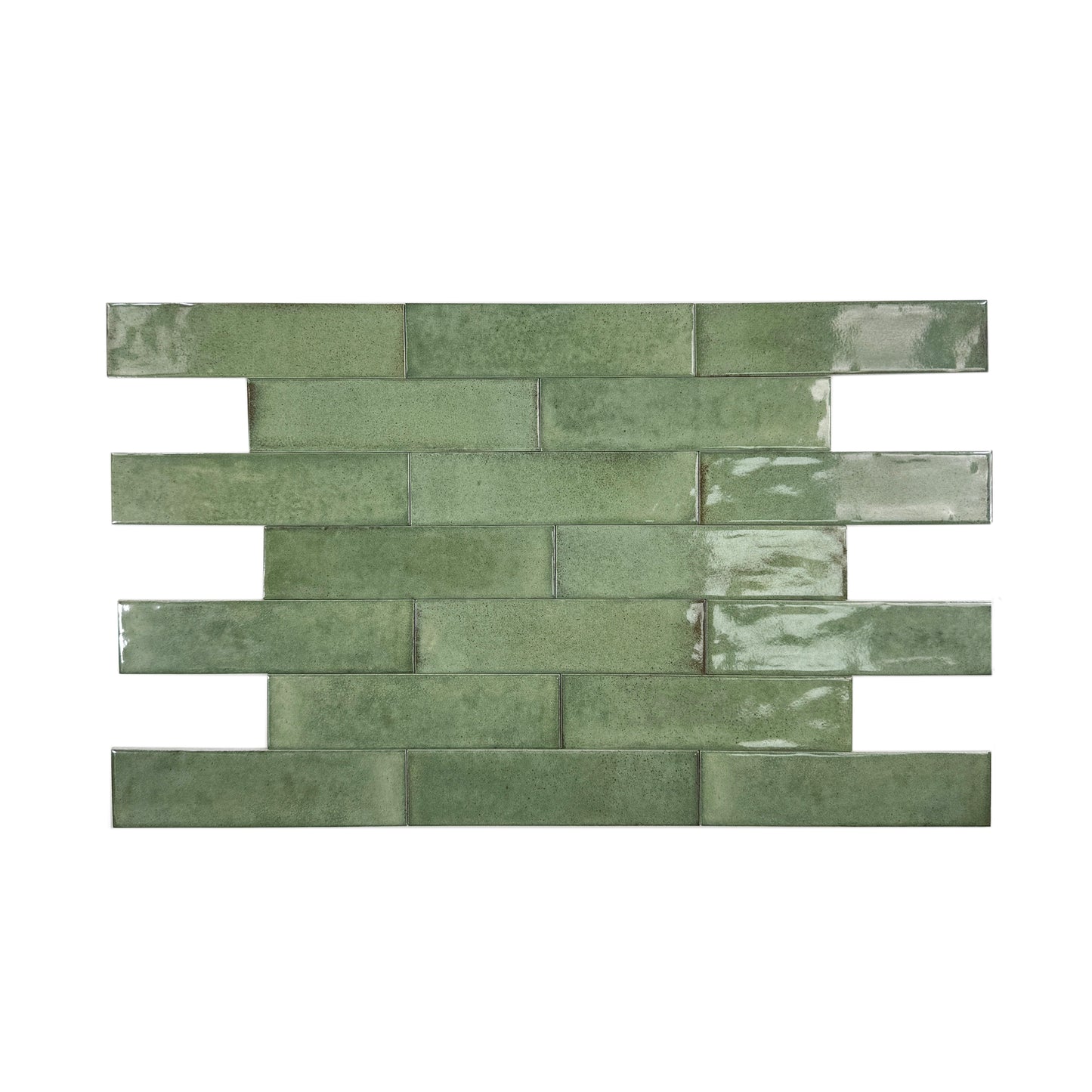 Amalfi Dawn Series Pickle Green Glossy Porcelain Artisanal Tile